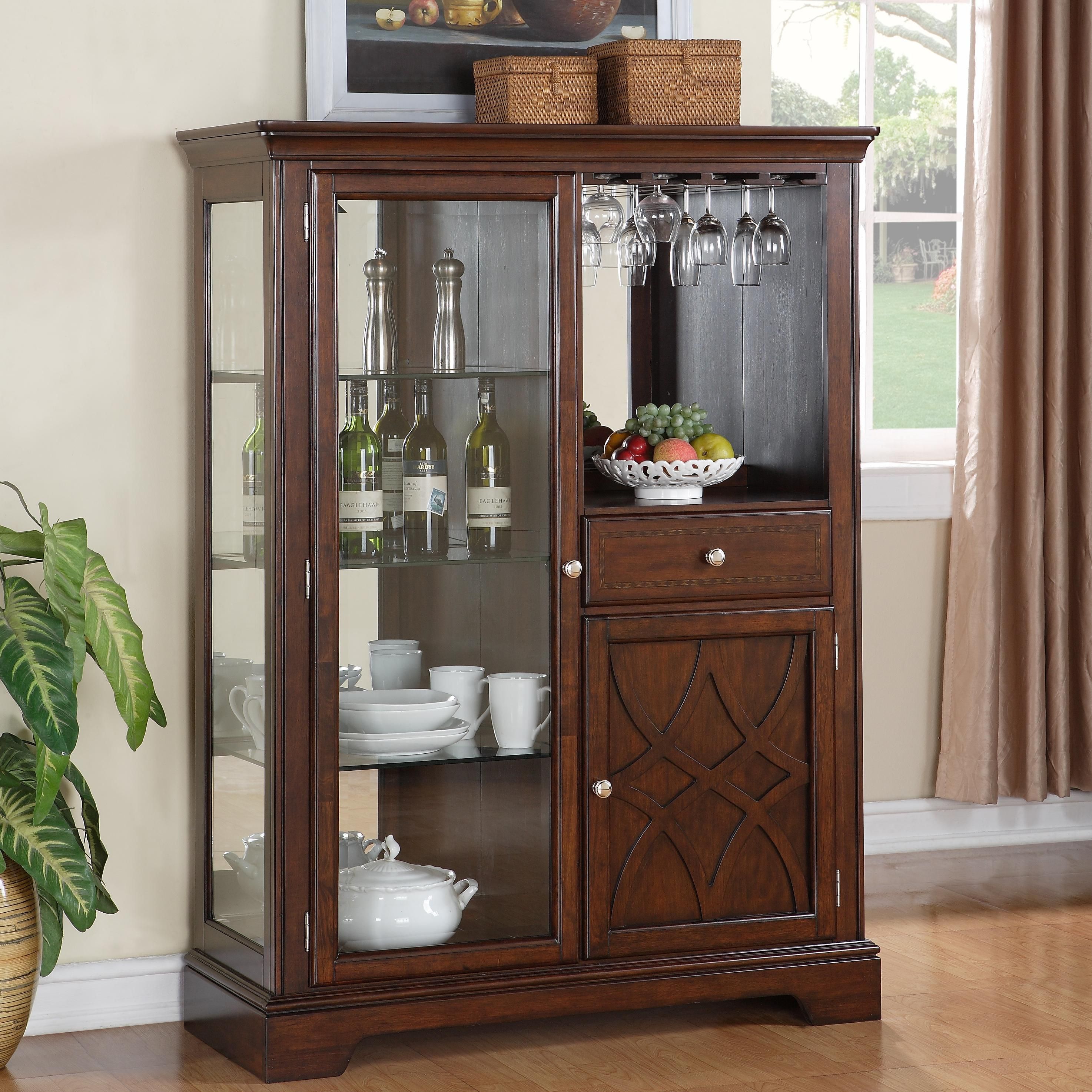 Standard Furniture Woodmont 2 Door Display Curio Cabinet Pertaining To Wooden Curio Buffets With Two Glass Doors (View 9 of 30)