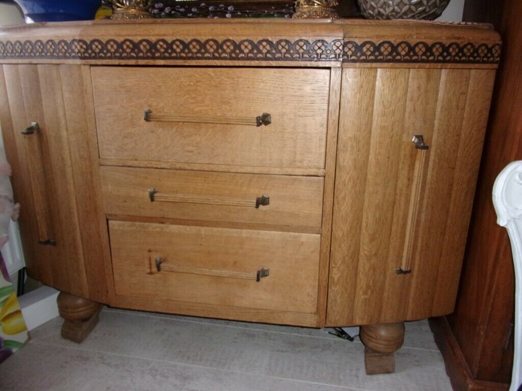 Stunning Solid Oak Art Deco Sideboard | In York, North Yorkshire | Gumtree For North York Sideboards (View 15 of 30)