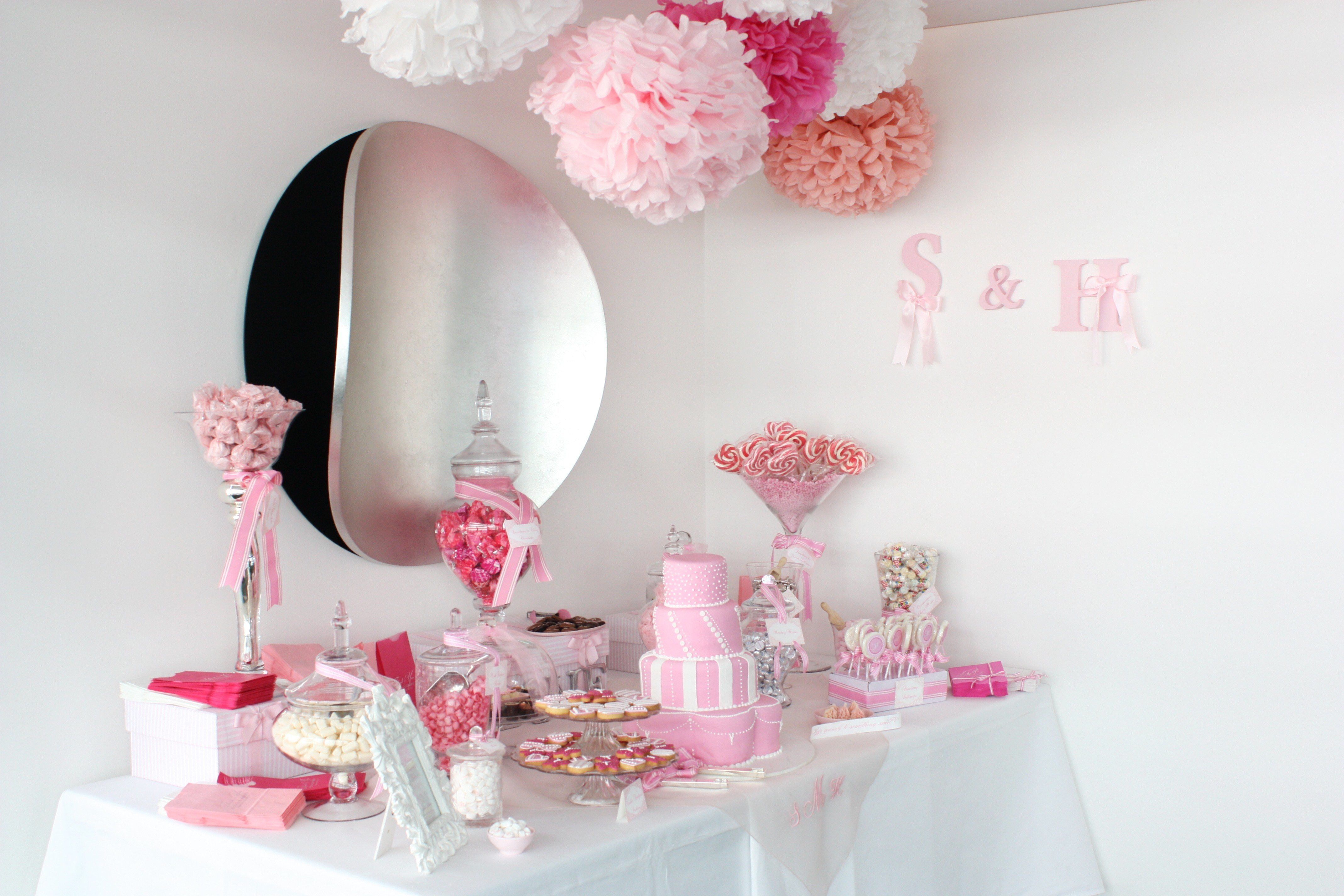 Sugarcoated Pink And White Candy Buffet – The Sweetest Occasion Inside Pink And White Geometric Buffets (View 19 of 30)