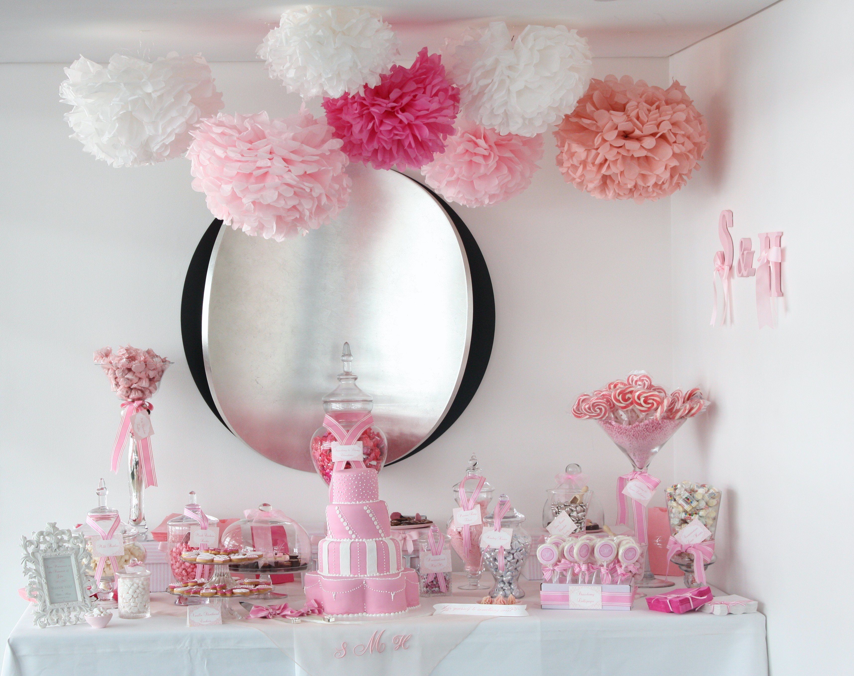 Sugarcoated Pink And White Candy Buffet – The Sweetest Occasion Inside Pink And White Geometric Buffets (View 4 of 30)