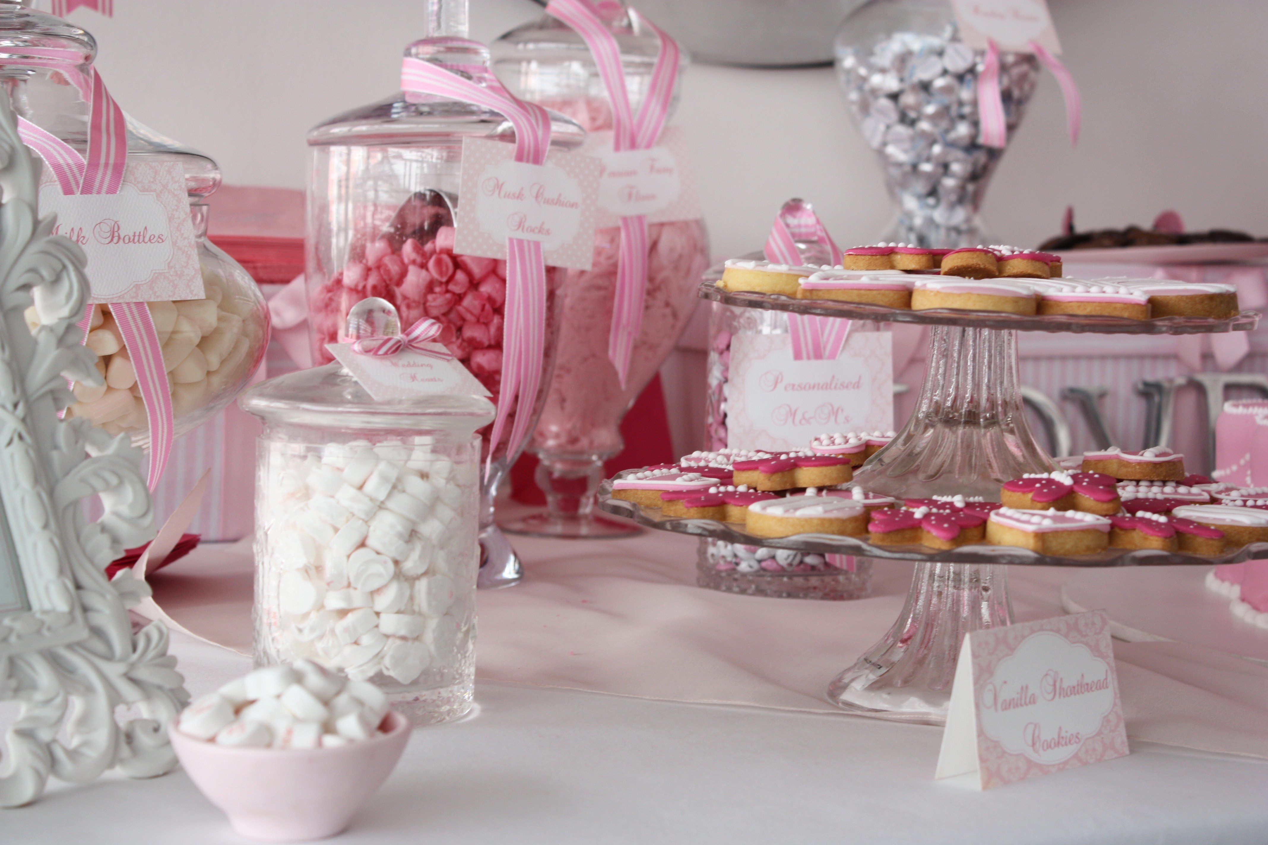 Sugarcoated Pink And White Candy Buffet – The Sweetest Occasion With Pink And White Geometric Buffets (View 6 of 30)