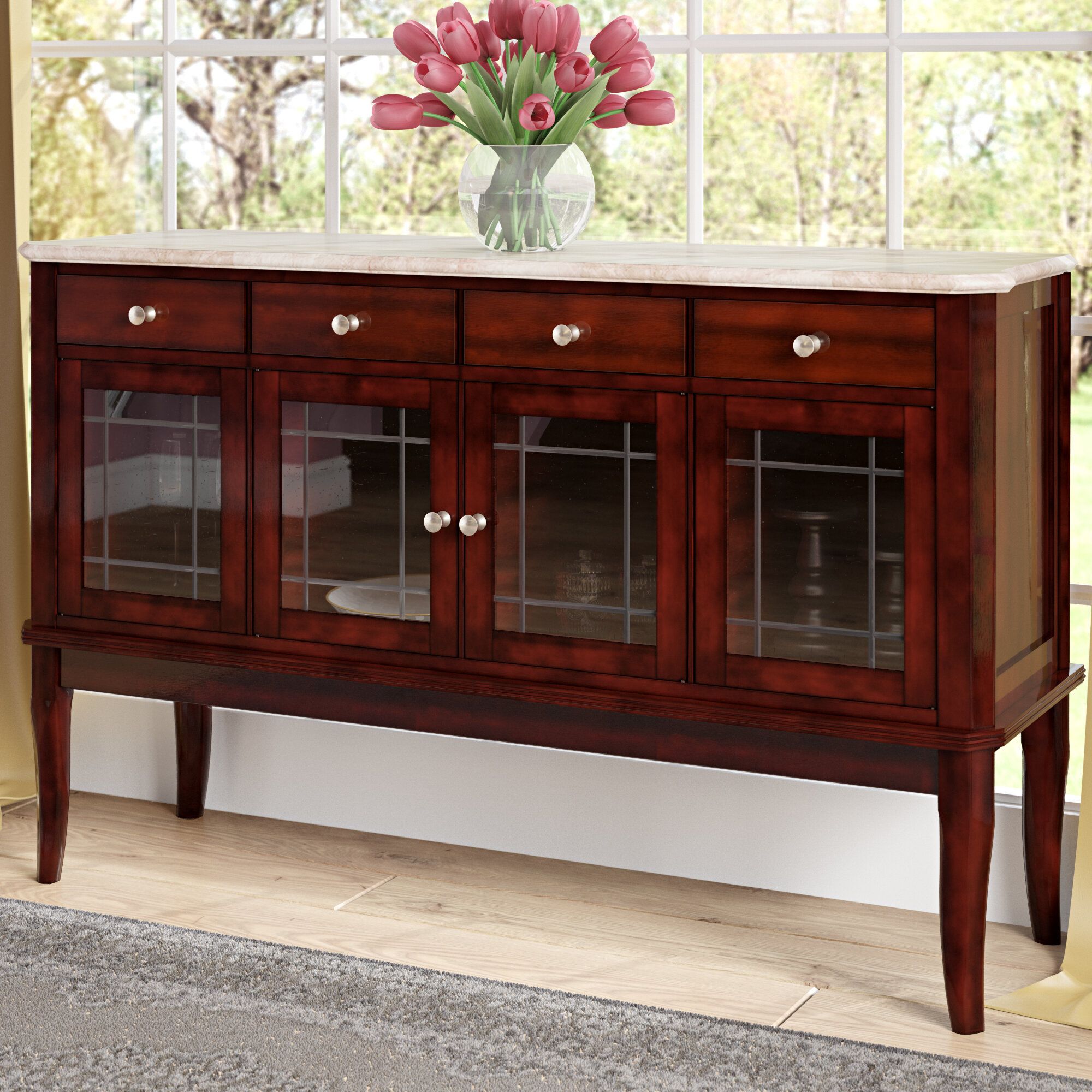Swenson Buffet Table Inside Solid And Composite Wood Buffets In Cappuccino Finish (Photo 28 of 30)