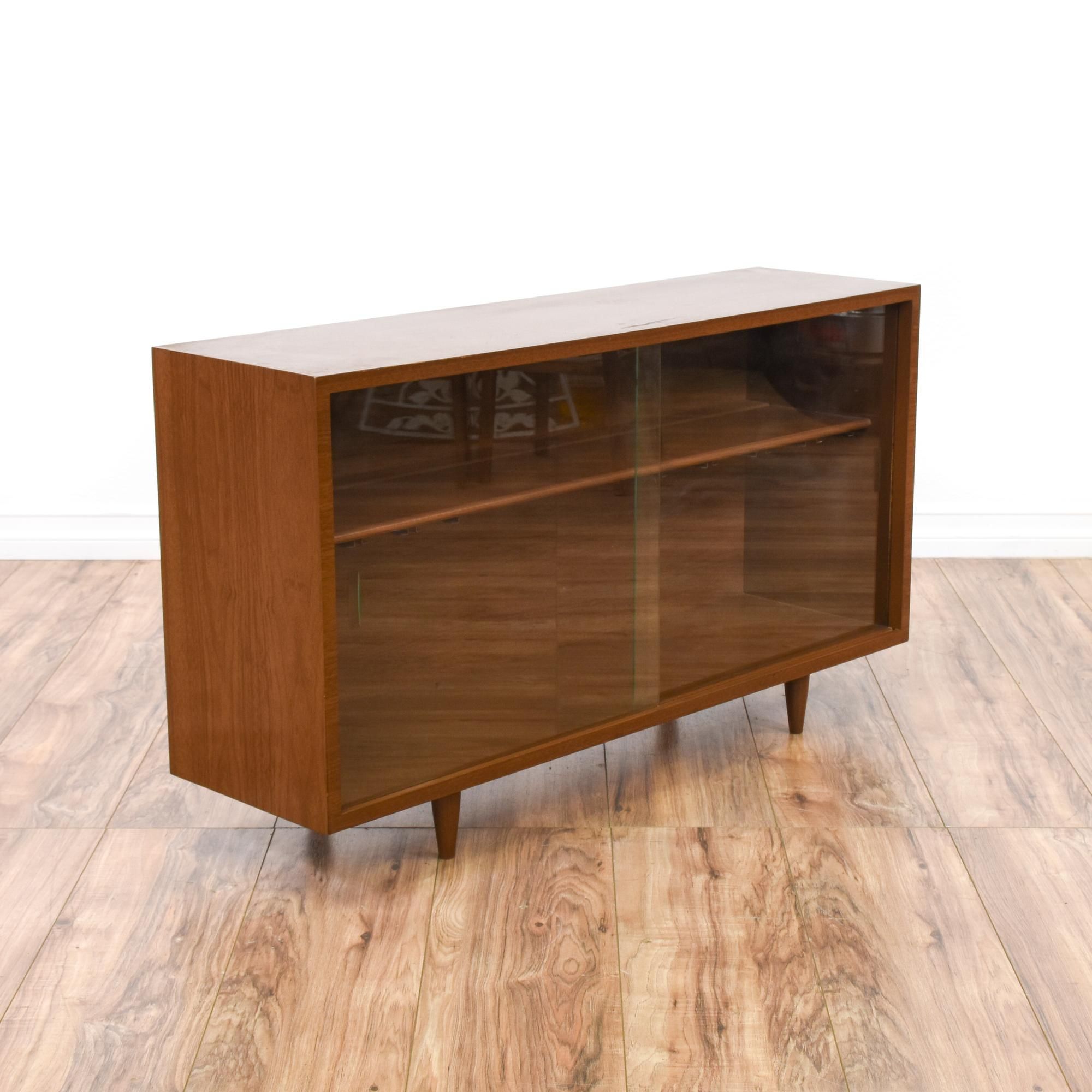 This Low Mid Century Modern Display Case Is Featured In A In Mid Century Retro Modern Oak And Espresso Wood Buffets (View 14 of 30)