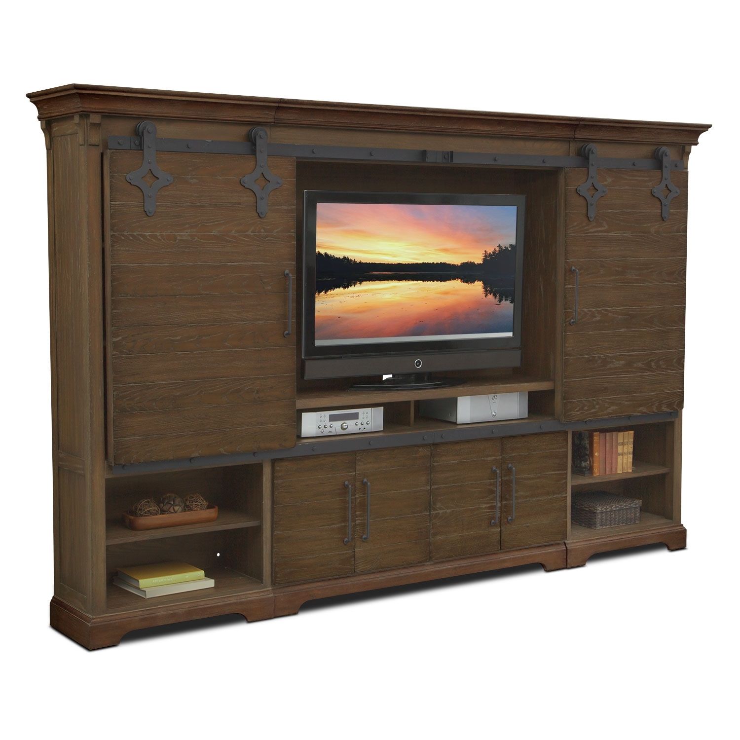 Tv Stands & Media Centers | Value City Furniture Within Madison Park Rachel Grey Media Credenzas (Photo 25 of 30)