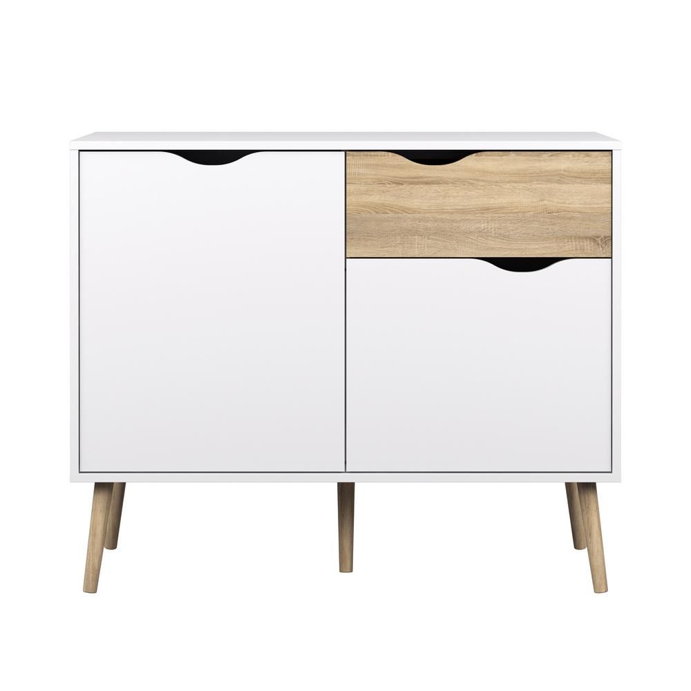 Tvilum Diana White/oak Structure Sideboard With 2 Doors And Intended For Light White Oak Two Tone Modern Buffets (View 8 of 30)