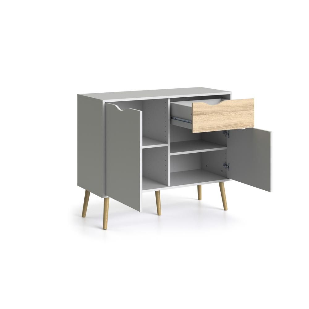 Tvilum Diana White/oak Structure Sideboard With 2 Doors And With Regard To Light White Oak Two Tone Modern Buffets (View 11 of 30)