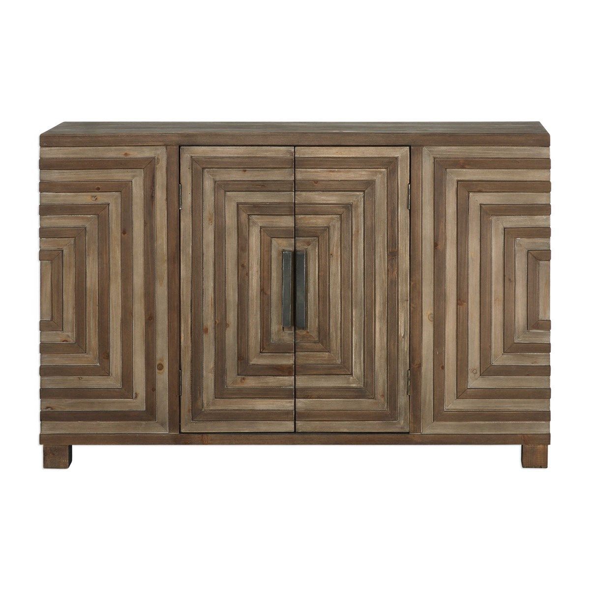 Uttermost Layton Geometric Console Cabinet | Graverson Ideas With Regard To Blue Hexagons And Diamonds Credenzas (View 16 of 30)
