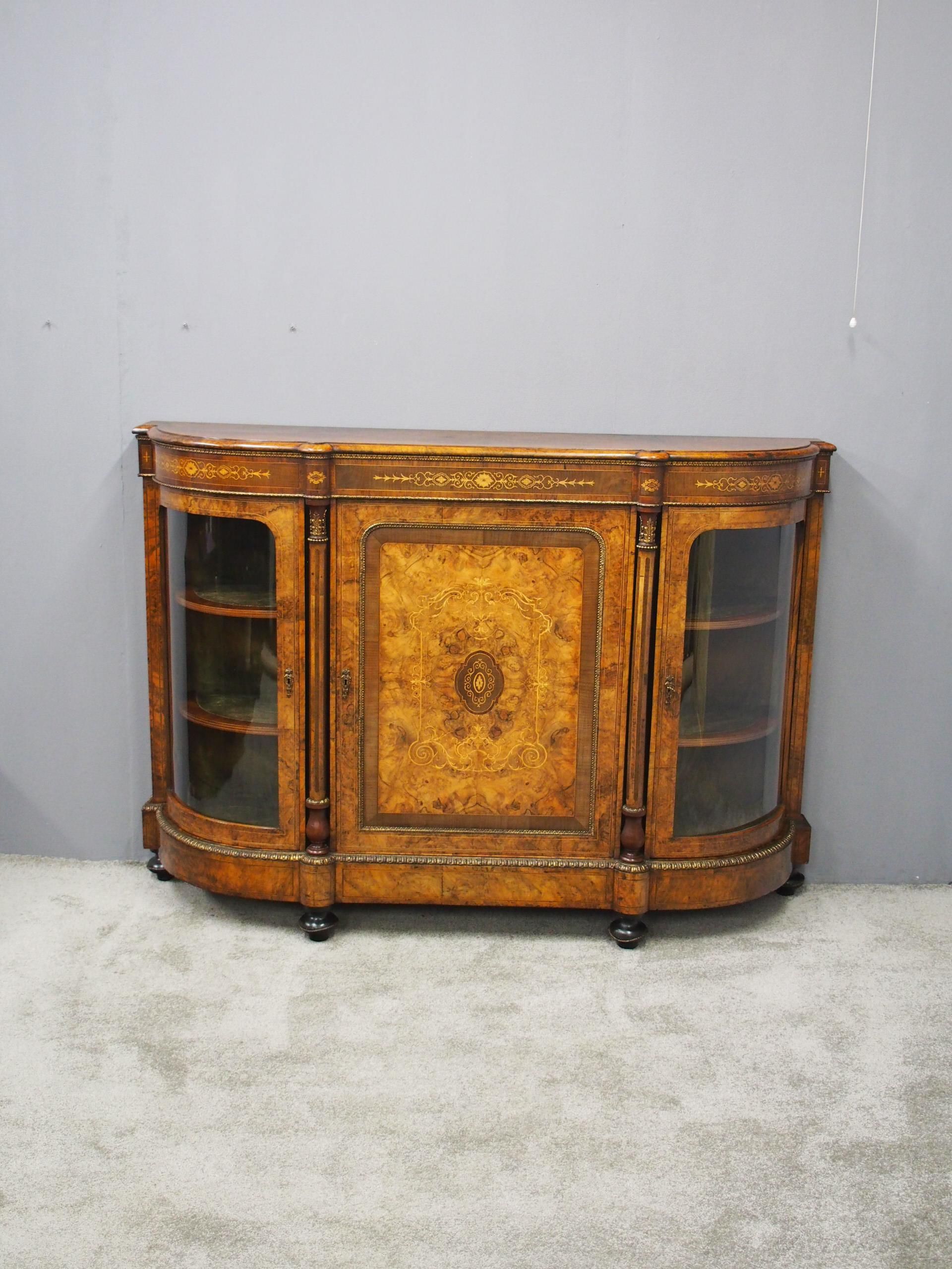 Victorian Inlaid Burr Walnut Credenza Pertaining To Barr Credenzas (View 4 of 30)
