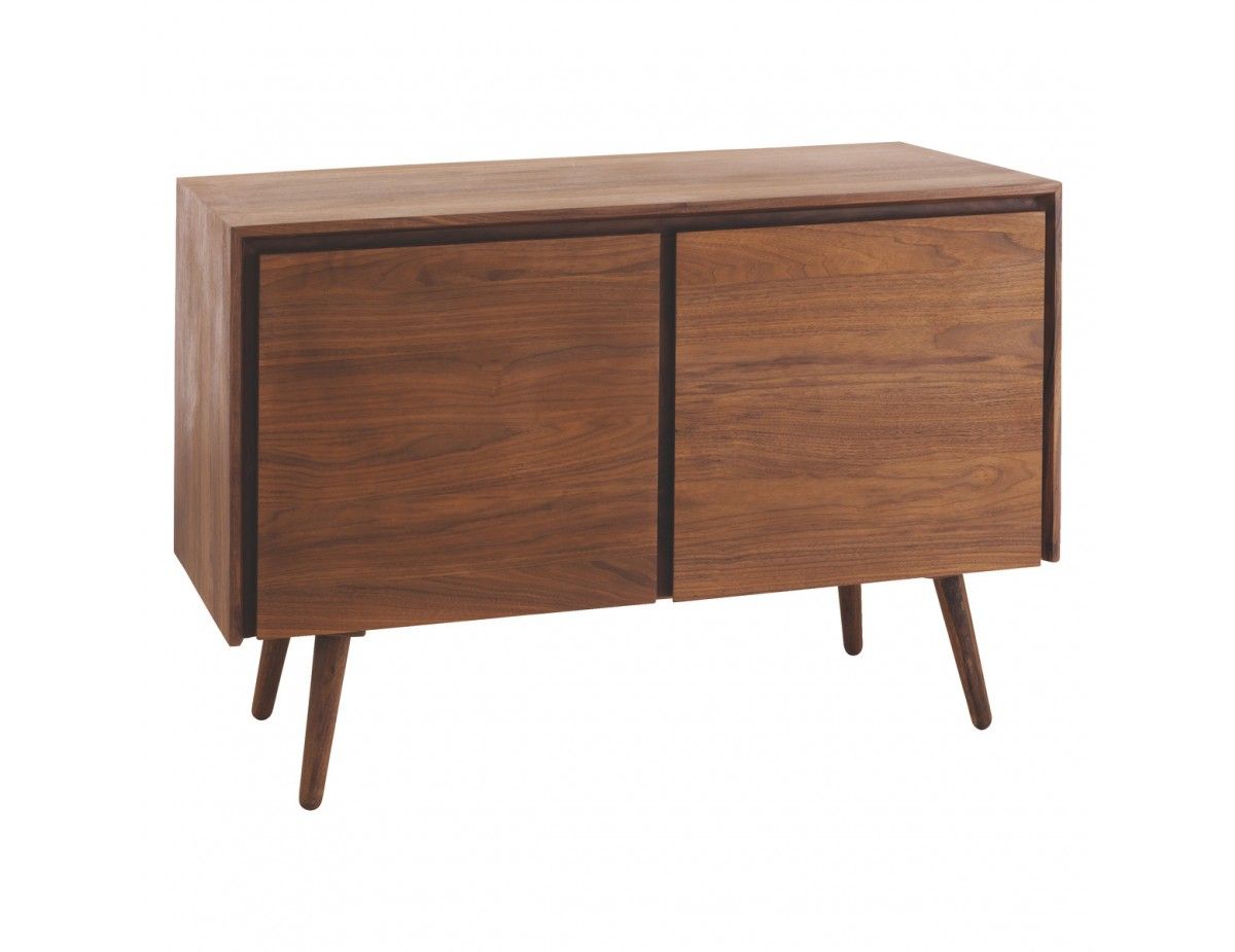 Vince Walnut 2 Door Mid Century Sideboard Within Mid Century Brown And Grey Sideboards (View 30 of 30)