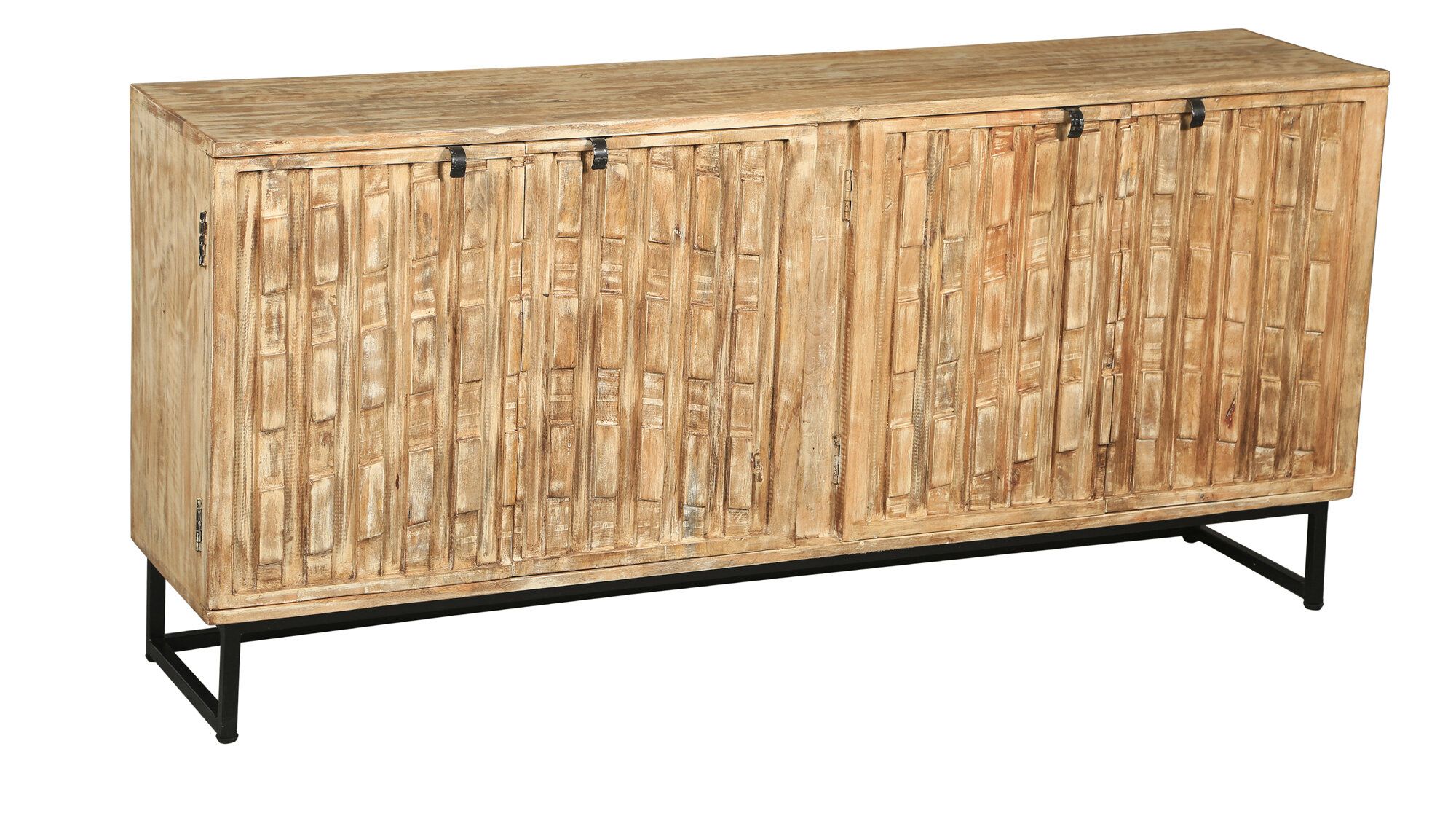 Weyauwega Mango Wood Sideboard Pertaining To Keiko Modern Bookmatch Sideboards (View 21 of 30)