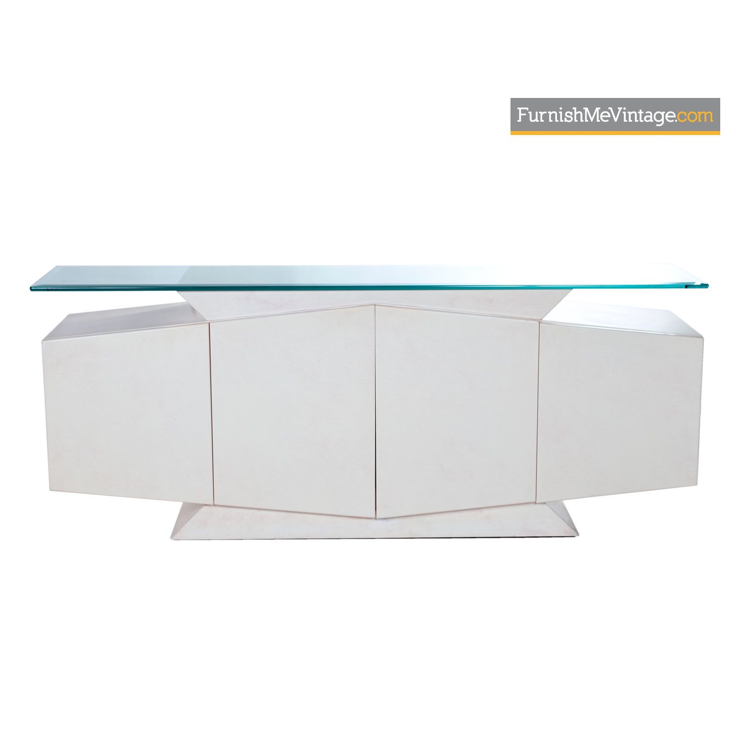 White And Pink Lacquer Postmodern Memphis Style Glass Top Credenza With Blush Deco Credenzas (Photo 17 of 30)