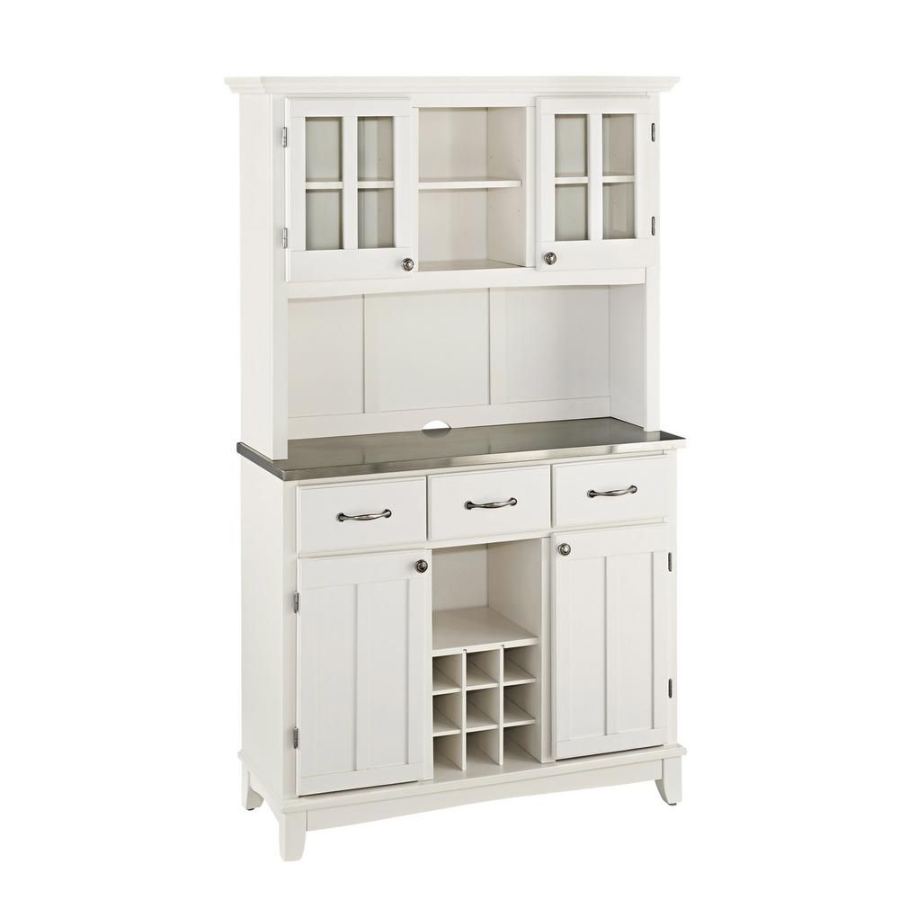 White Buffet With Hutch Within Black Hutch Buffets With Stainless Top (Photo 5 of 30)