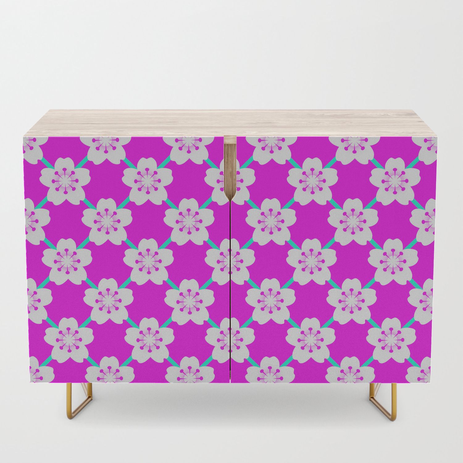 White Floral Credenza Within Purple Floral Credenzas (View 23 of 30)