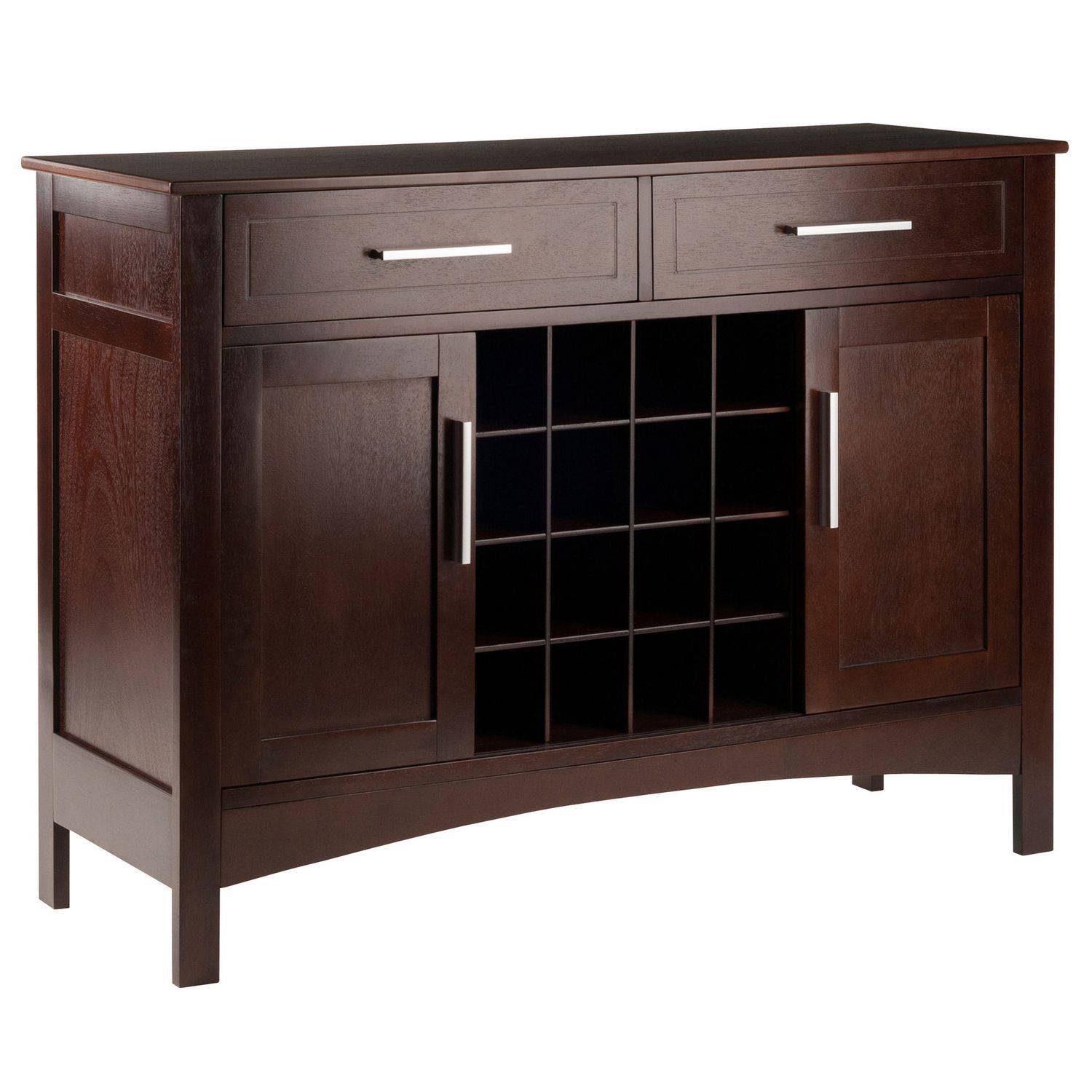 Winsome Gordon Buffet Cabinet/sideboard Cappuccino Finish Intended For Modern Cappuccino Open Storage Dining Buffets (Photo 22 of 30)