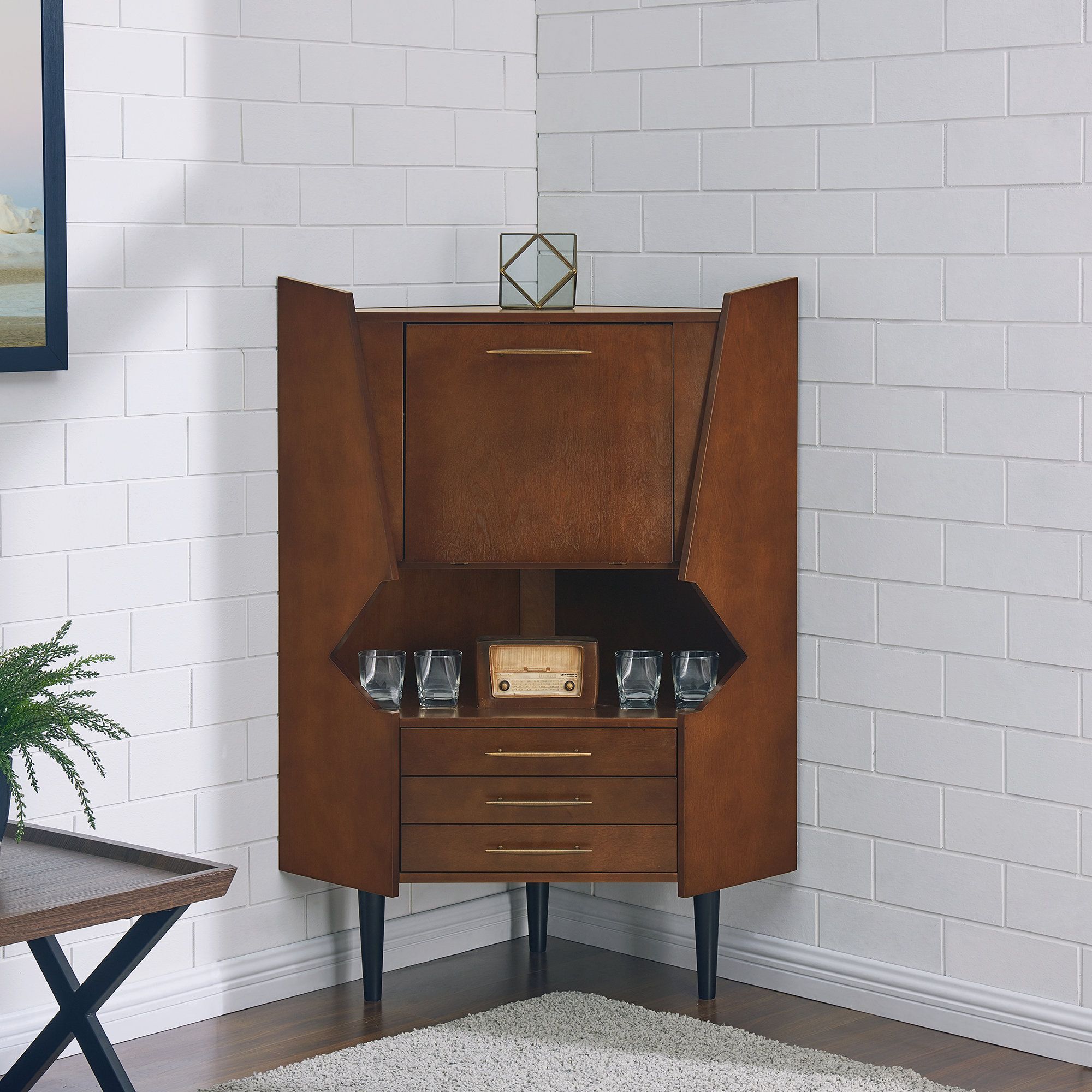 Wrought Studio Hester Corner Bar Cabinet In 2019 | Awesome For Longley Sideboards (View 18 of 30)