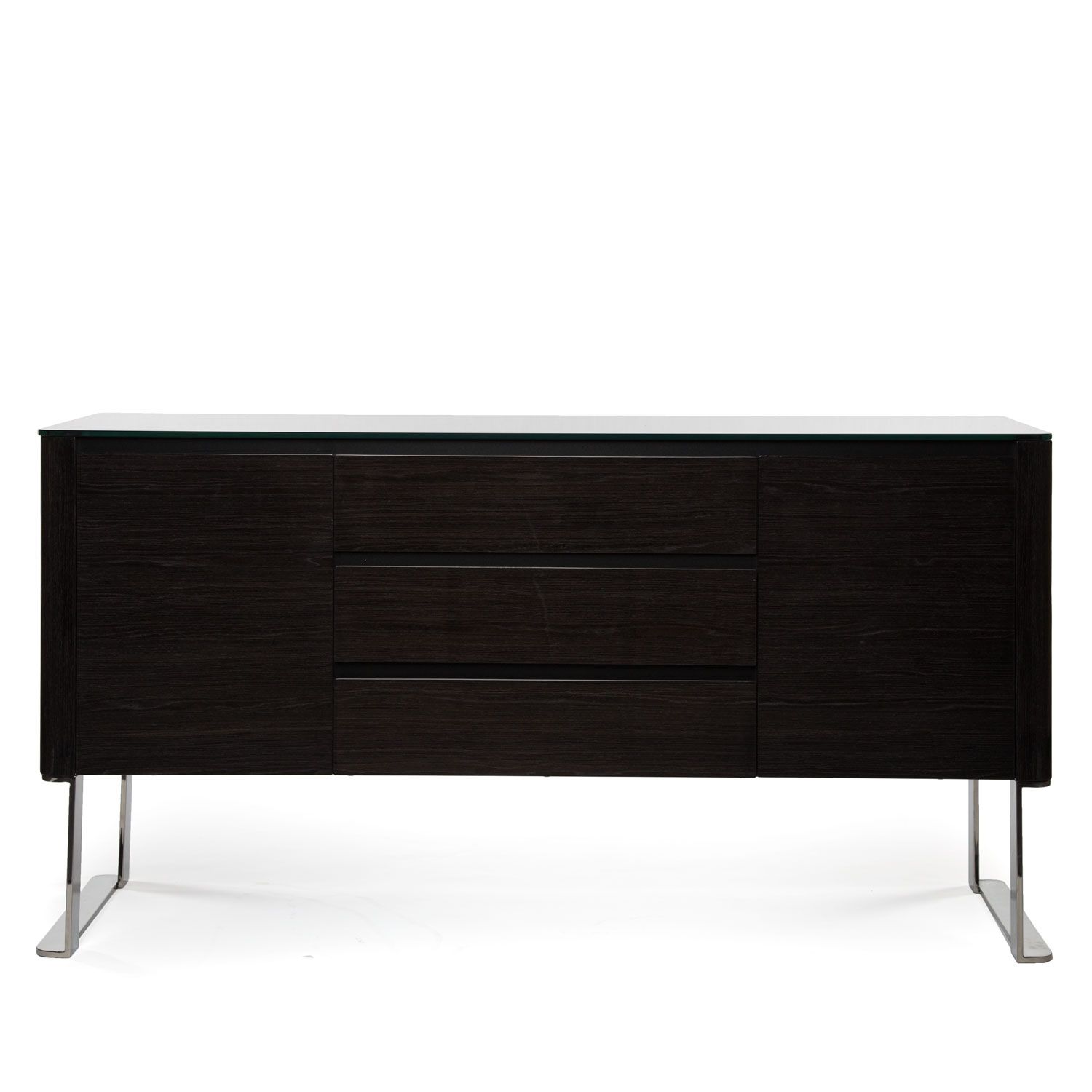 Yorkville | Sideboard – High Gloss Ebony For White Wood And Chrome Metal High Gloss Buffets (Photo 16 of 30)