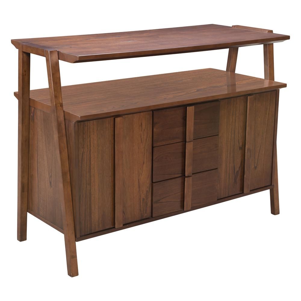 Zuo Graham Walnut Buffet 101055 – The Home Depot Within 2 Shelf Buffets With Curved Legs (View 7 of 30)