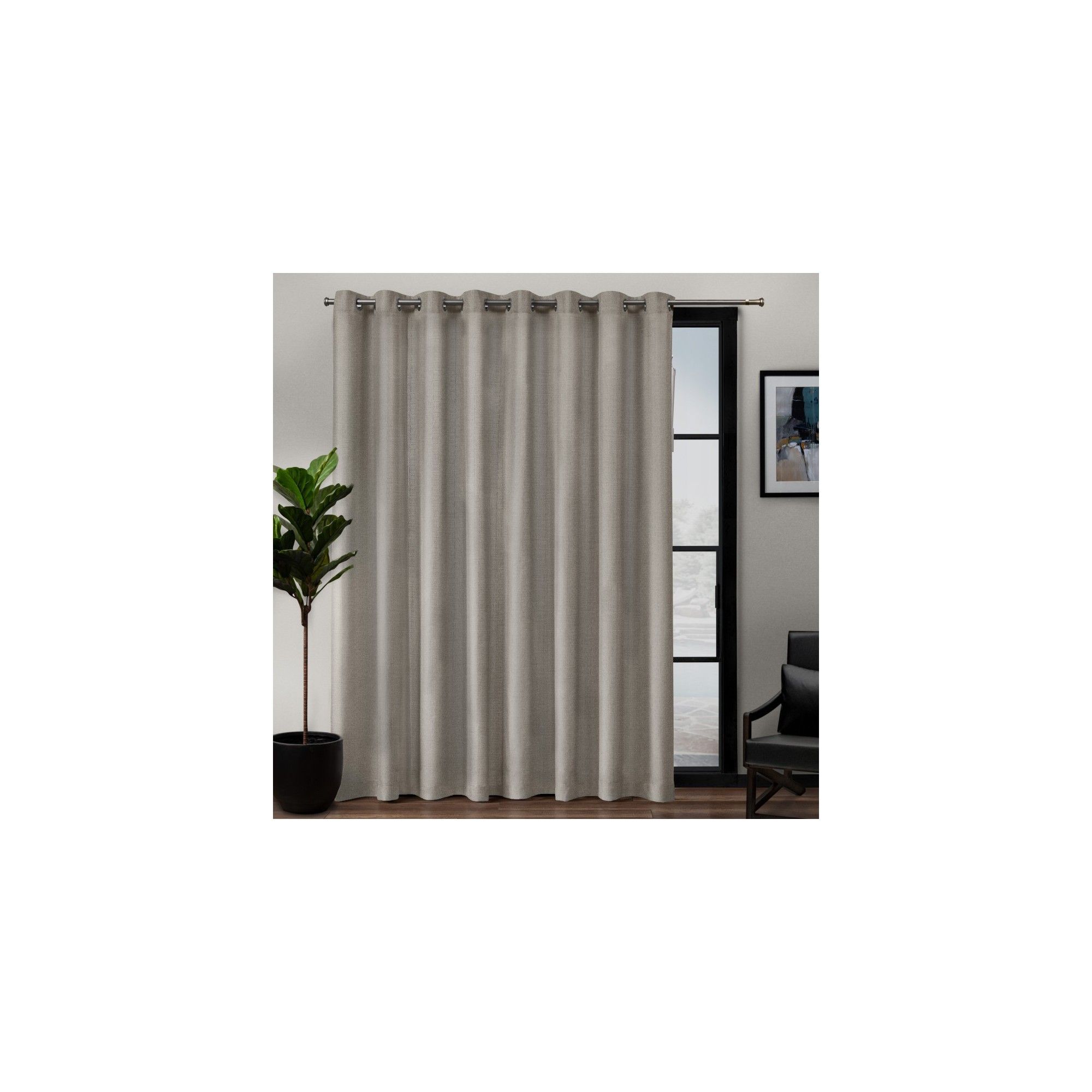 108"x84" Loha Patio Grommet Top Single Curtain Panel Beige In Patio Grommet Top Single Curtain Panels (View 10 of 20)