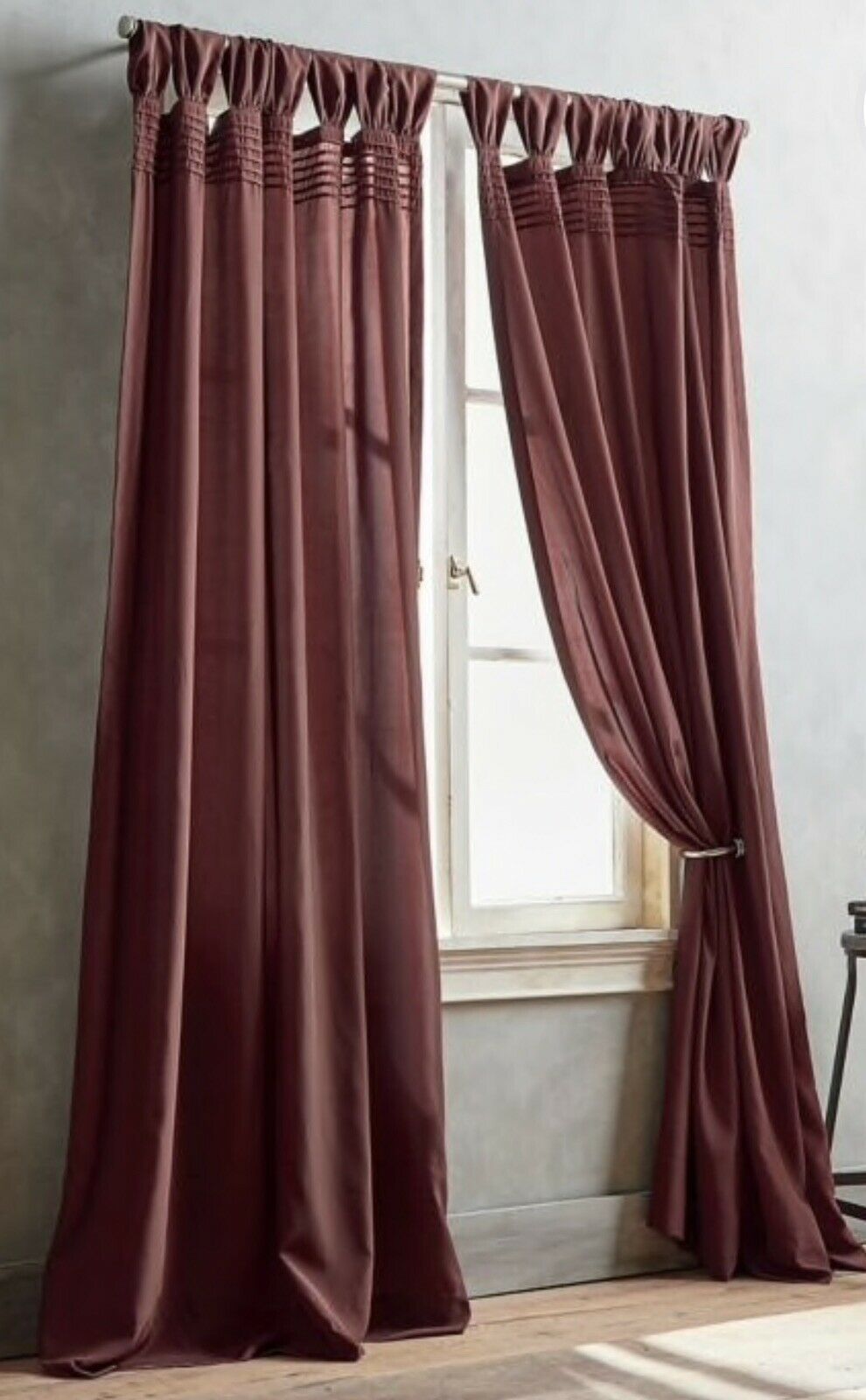 3 New Dkny City Edition Cream Window Curtain Tab Top Pleated Panels 50 X 95” Pertaining To Vue Elements Priya Tab Top Window Curtains (Photo 15 of 30)