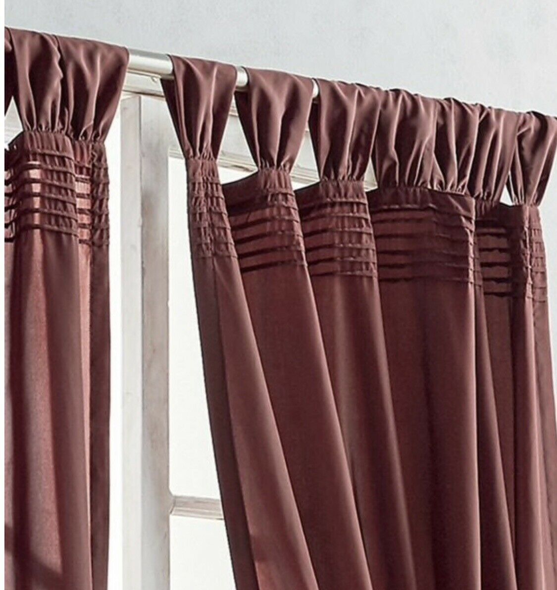 3 New Dkny City Edition Cream Window Curtain Tab Top Pleated Panels 50 X 95” Within Vue Elements Priya Tab Top Window Curtains (View 17 of 30)
