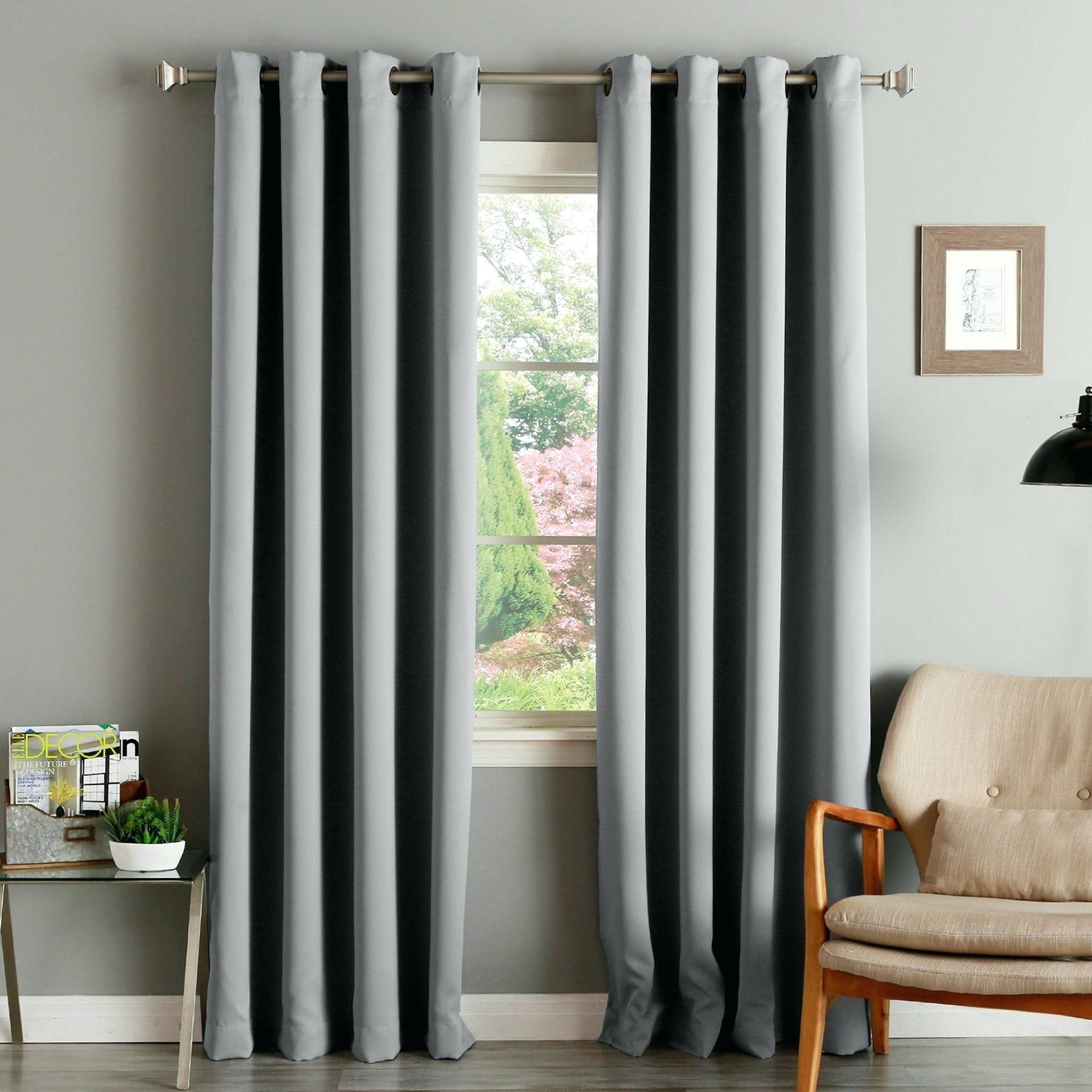 92 Inch Curtains Throughout Antique Silver Grommet Top Thermal Insulated Blackout Curtain Panel Pairs (View 20 of 20)