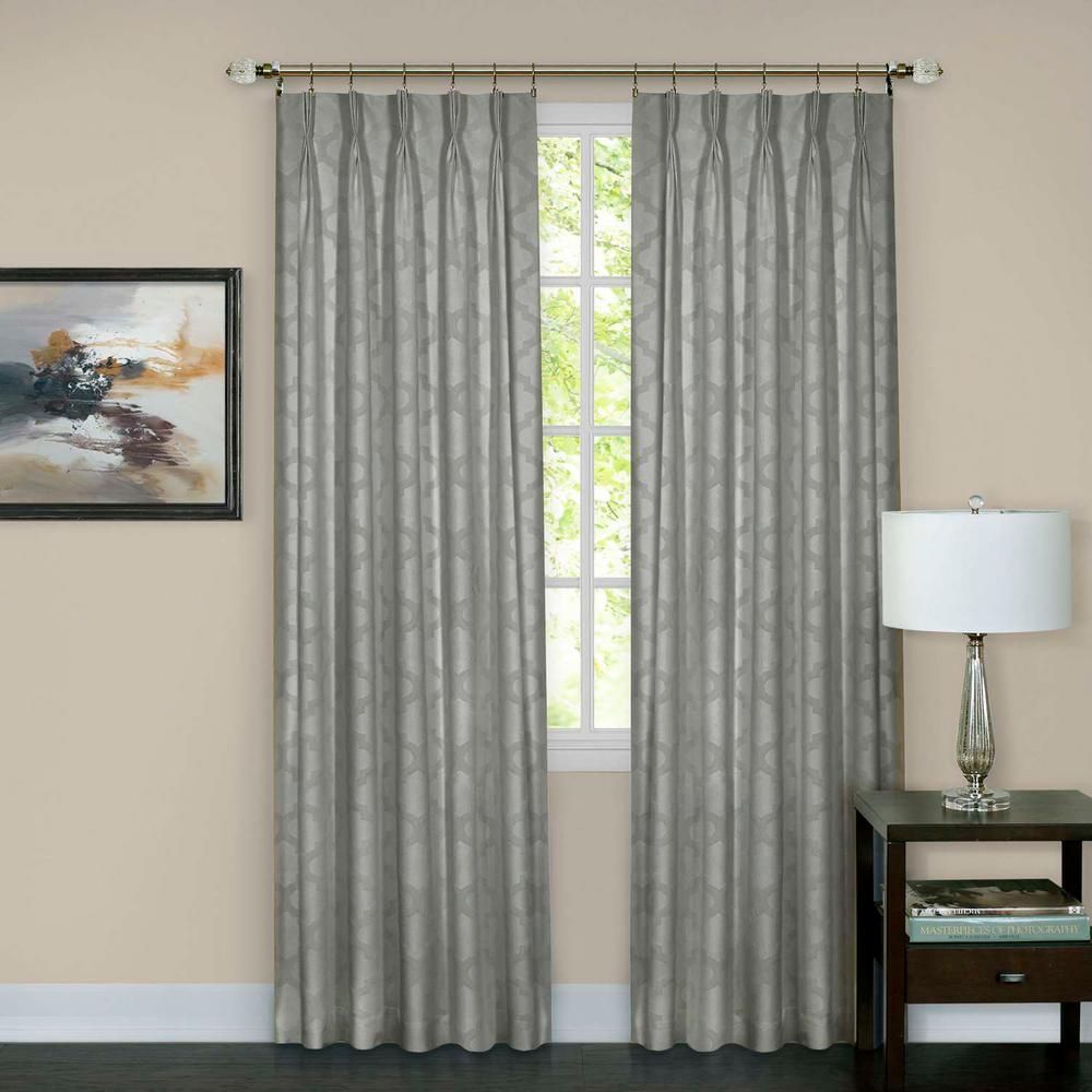Achim Windsor Silver Pinch Pleat Window Curtain Panel – 34 In. W X 84 In (View 14 of 20)