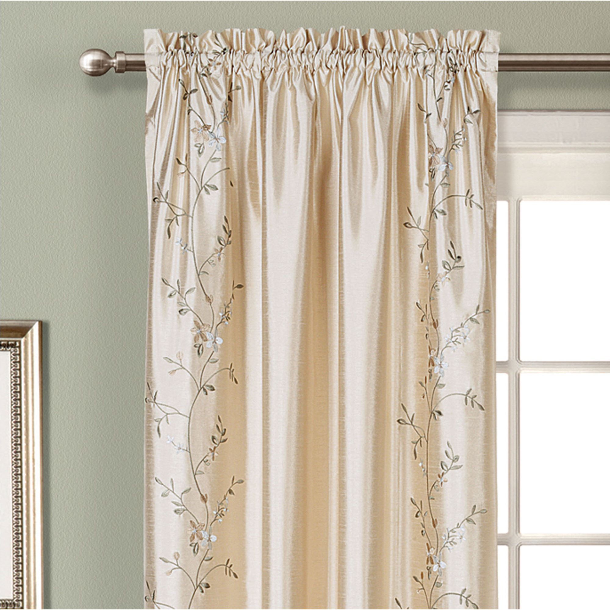 Addison Embroidered Floral Faux Silk Window Treatment Pertaining To Ofloral Embroidered Faux Silk Window Curtain Panels (Photo 1 of 20)
