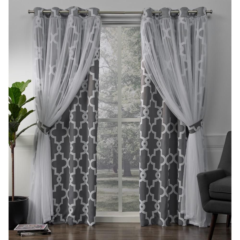Alegra 52 In. W X 84 In. L Layered Sheer Blackout Grommet With Bethany Sheer Overlay Blackout Window Curtains (Photo 7 of 20)