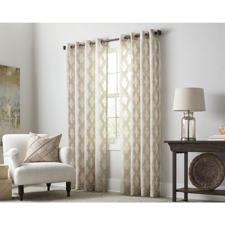 Allen + Roth Breesport 63 In Oat Polyester Grommet Light Pertaining To Single Curtain Panels (View 28 of 31)