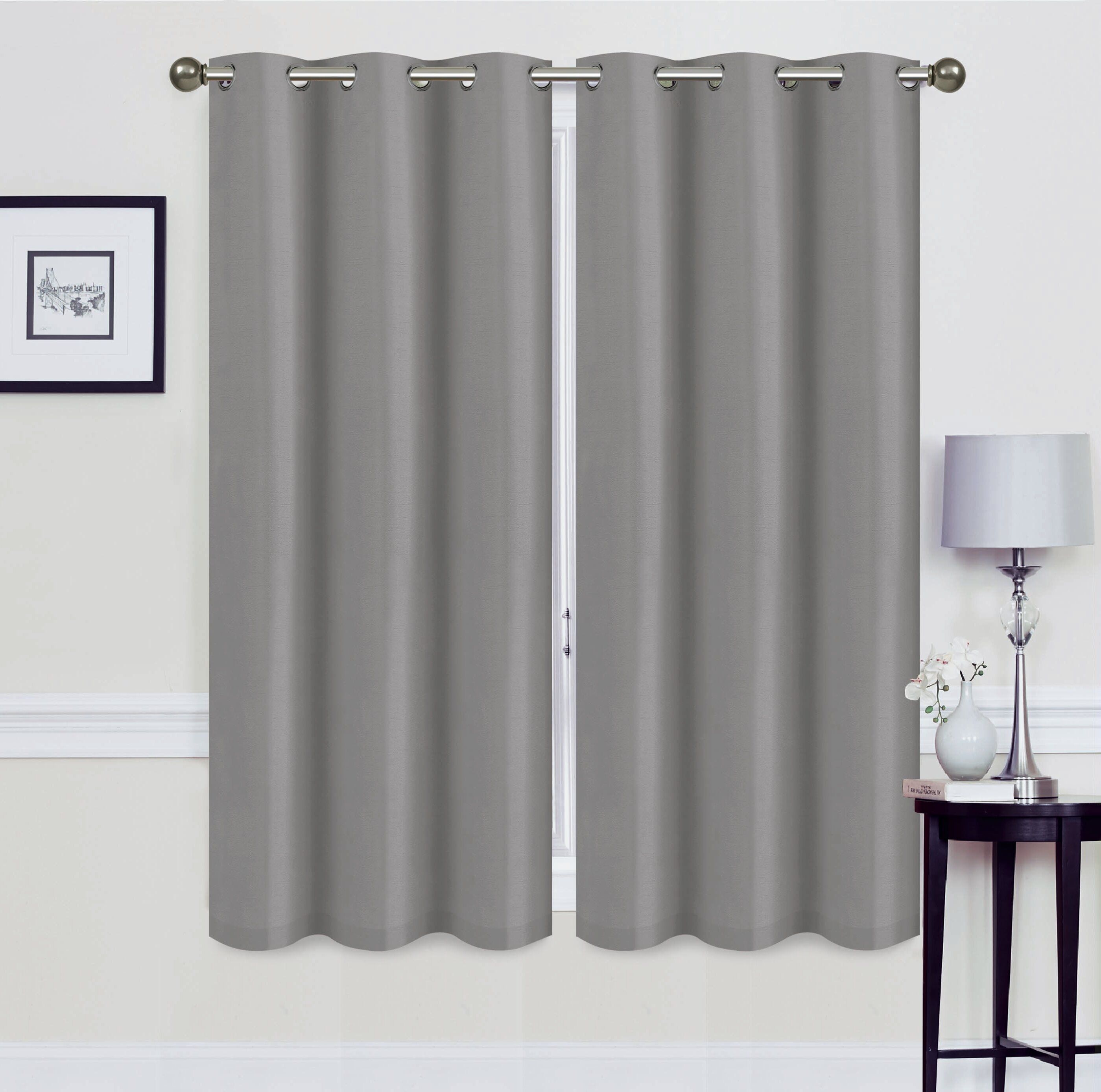 Alvina Solid Blackout Thermal Grommet Curtain Panels For Ultimate Blackout Short Length Grommet Panels (View 10 of 30)