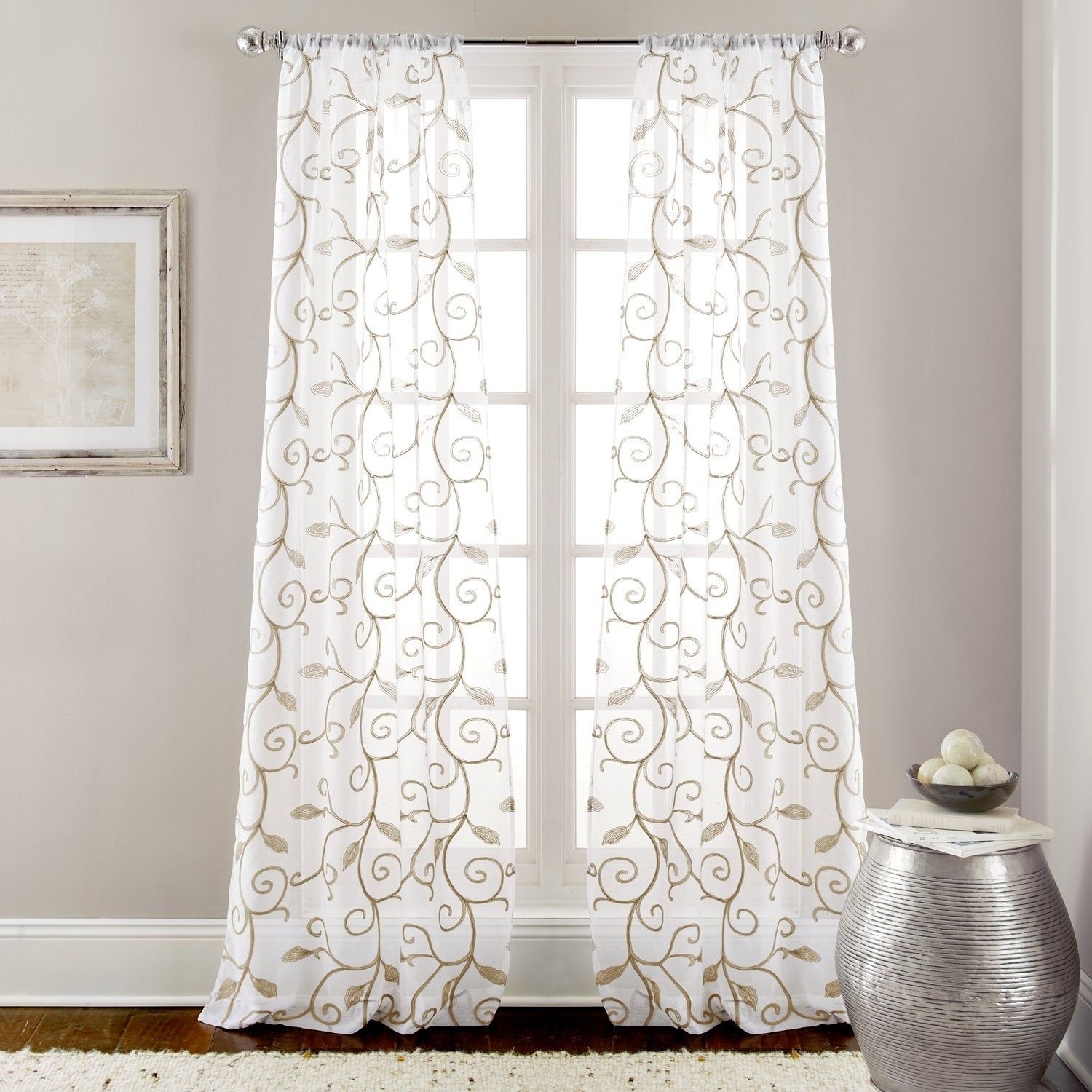 Featured Photo of 20 Best Overseas Leaf Swirl Embroidered Curtain Panel Pairs