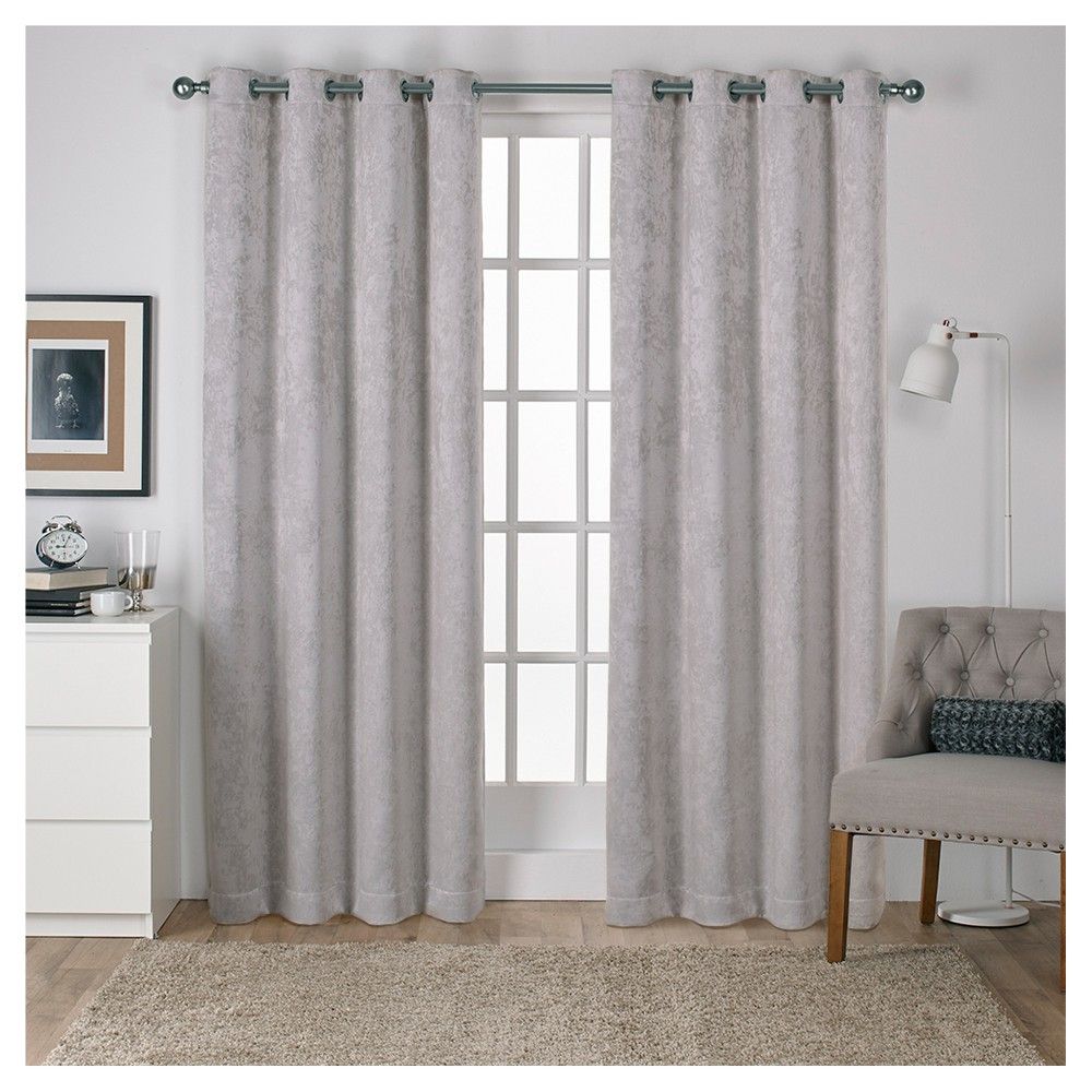 Antique Shantung Woven Blackout Curtain Panels Silver (52 Pertaining To Antique Silver Grommet Top Thermal Insulated Blackout Curtain Panel Pairs (View 5 of 20)