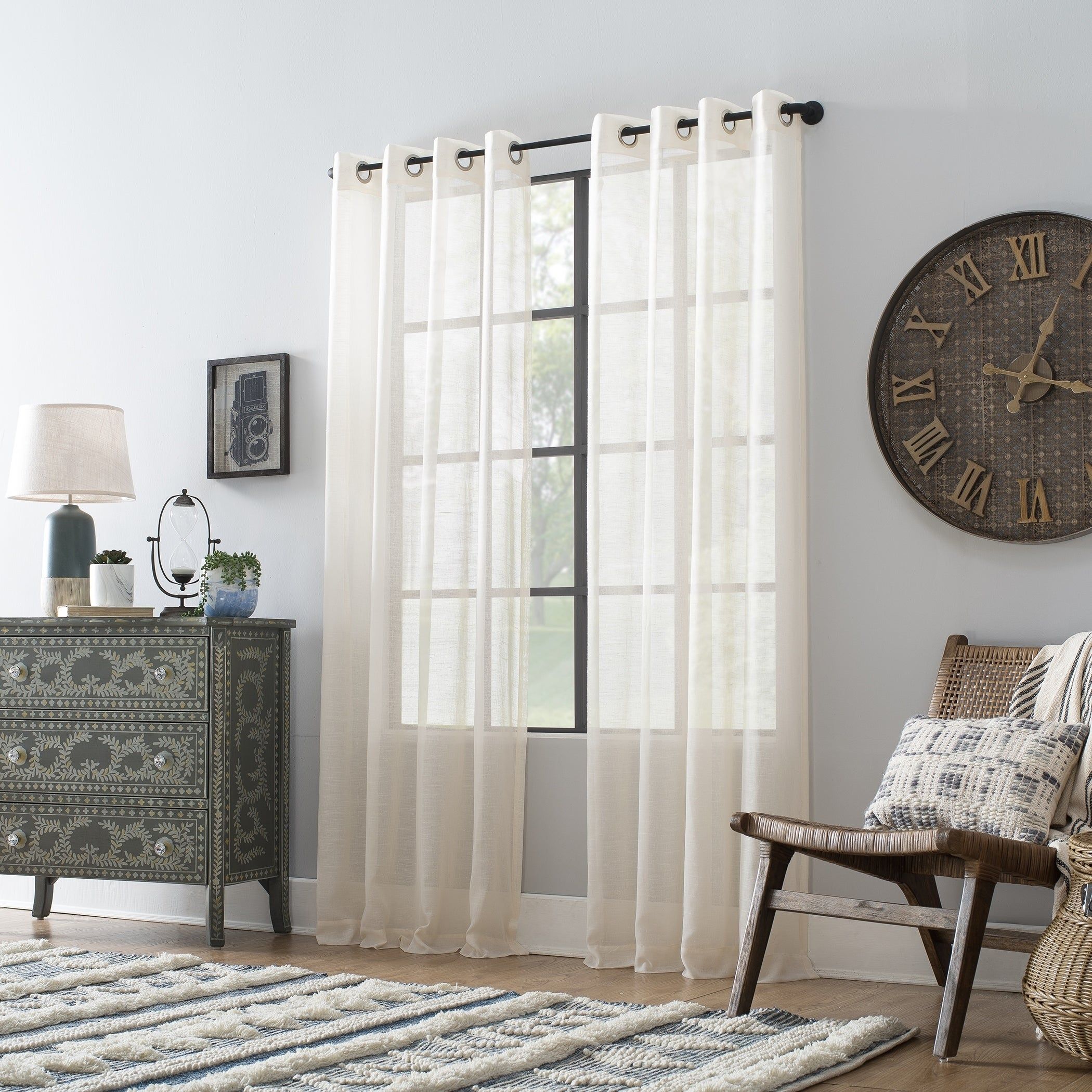 Featured Photo of 2024 Best of Archaeo Slub Textured Linen Blend Grommet Top Curtains