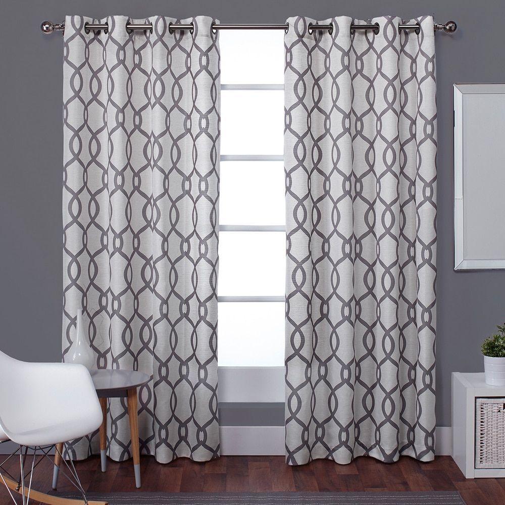 Ati Home Kochi Linen Blend Grommet Top Curtain Panel Pair With Regard To Essentials Almaden Fretwork Printed Grommet Top Curtain Panel Pairs (View 9 of 20)