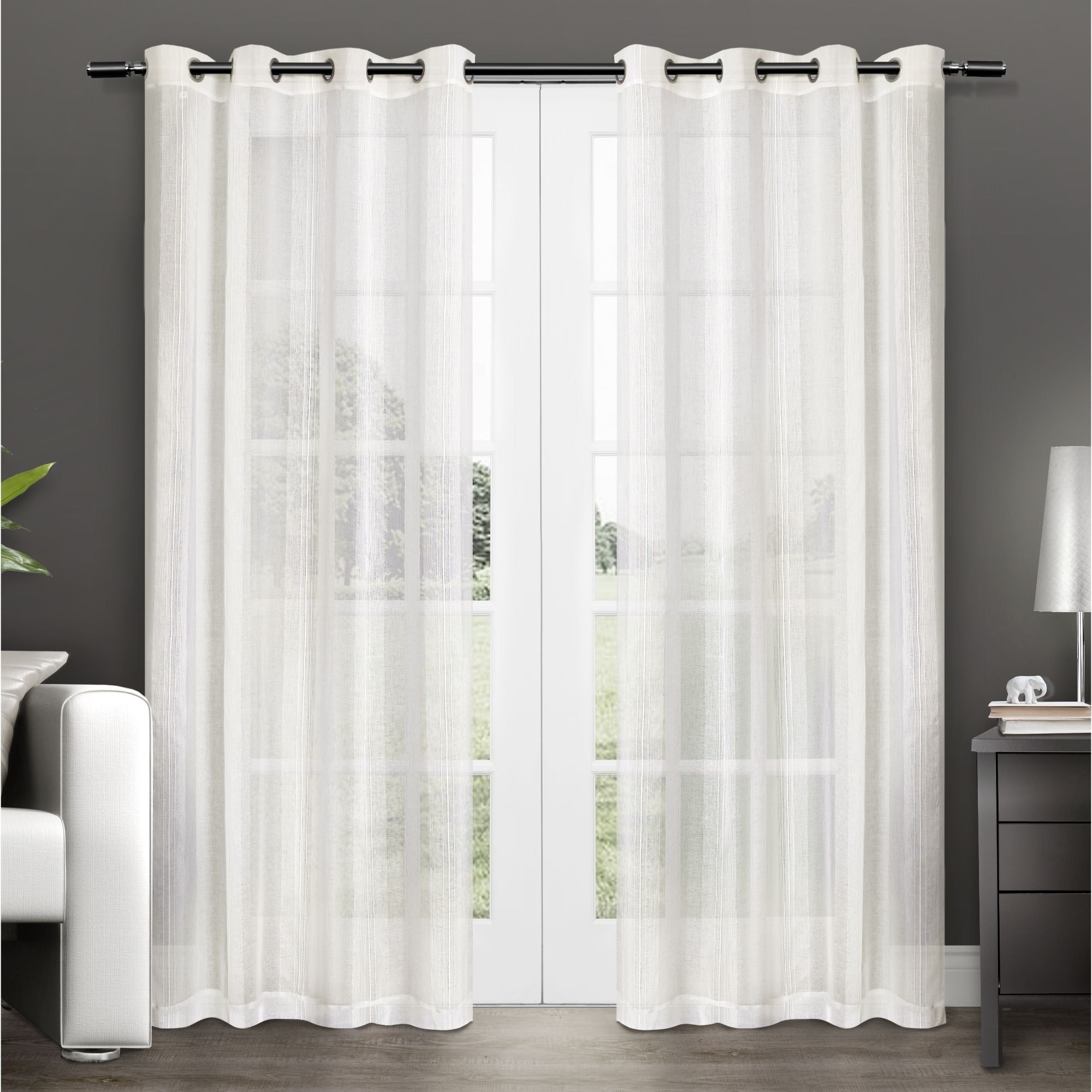Ati Home Penny Sheer Grommet Top Curtain Panel Pair In Penny Sheer Grommet Top Curtain Panel Pairs (View 1 of 20)