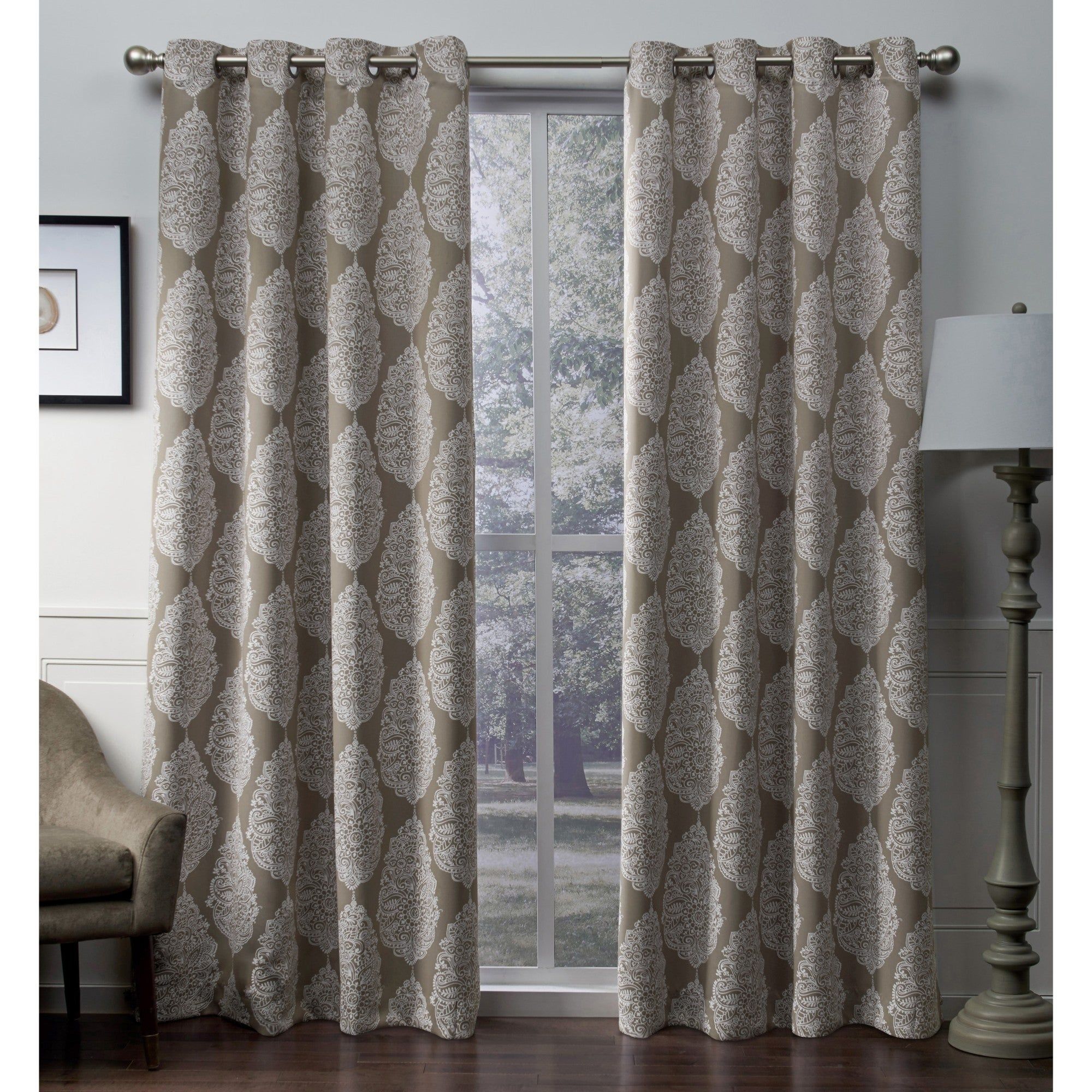 Ati Home Queensland Sateen Blackout Grommet Top Curtain Panel Pair Intended For The Curated Nomad Duane Blackout Curtain Panel Pairs (View 27 of 30)