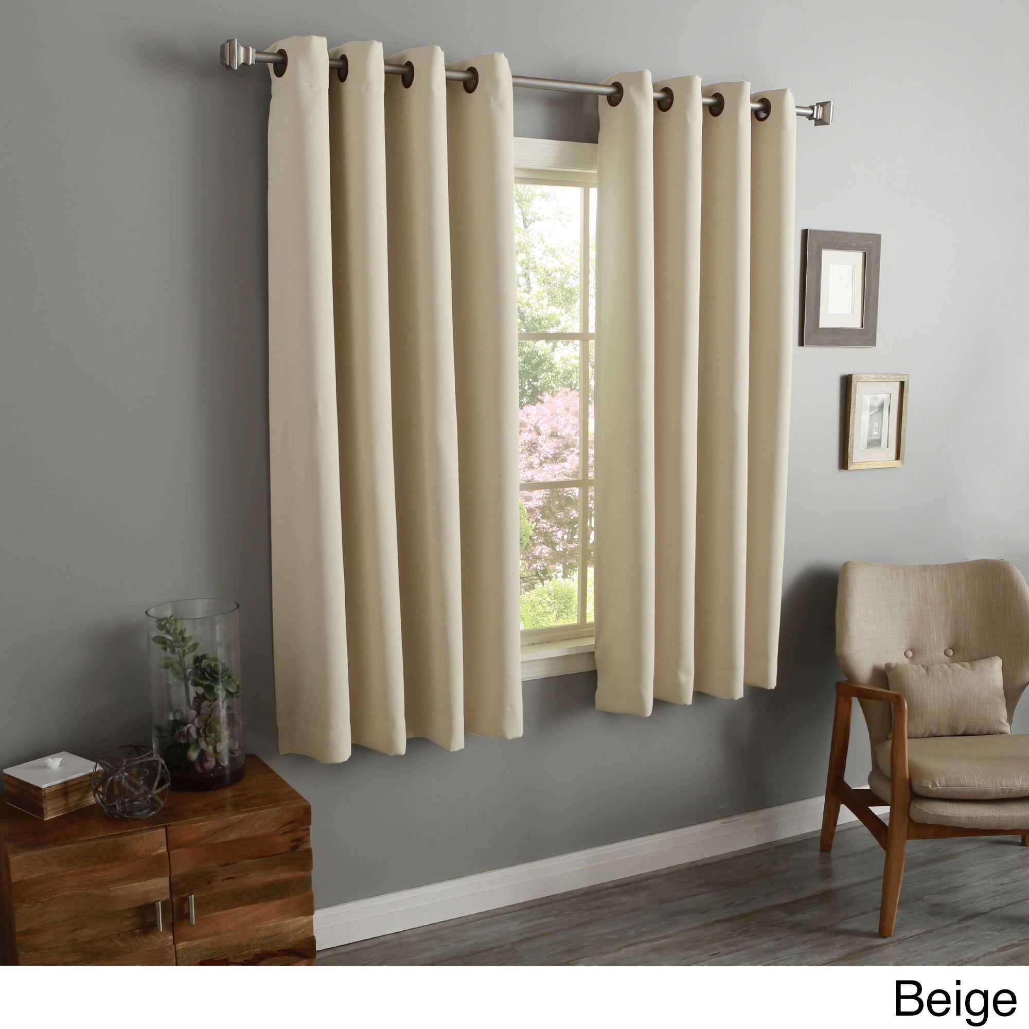 Aurora Home 54 Inch Thermal Insulated Blackout Grommet Top Curtain Panel  Pair – 52"w X 54"l Each Intended For Thermal Insulated Blackout Grommet Top Curtain Panel Pairs (View 6 of 30)