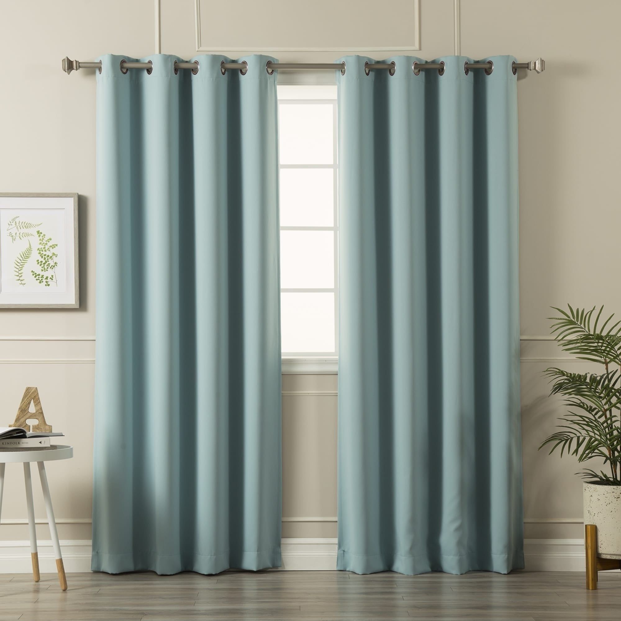 Aurora Home Antique Silver Grommet Top Thermal Insulated Blackout Curtain  Panel Pair With Antique Silver Grommet Top Thermal Insulated Blackout Curtain Panel Pairs (Photo 1 of 20)