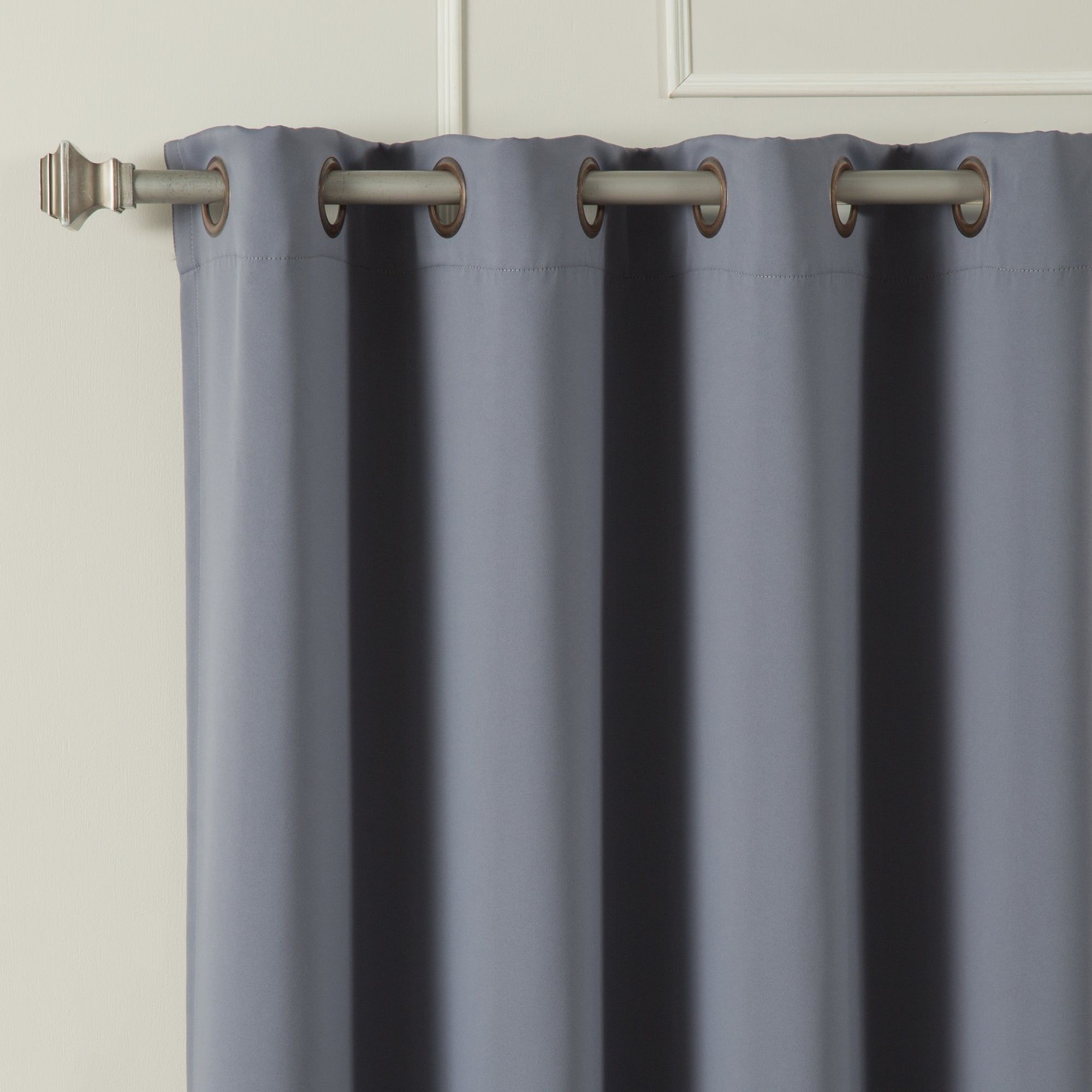 Aurora Home Antique Silver Grommet Top Thermal Insulated Blackout Curtain  Panel Pair Within Antique Silver Grommet Top Thermal Insulated Blackout Curtain Panel Pairs (Photo 6 of 20)