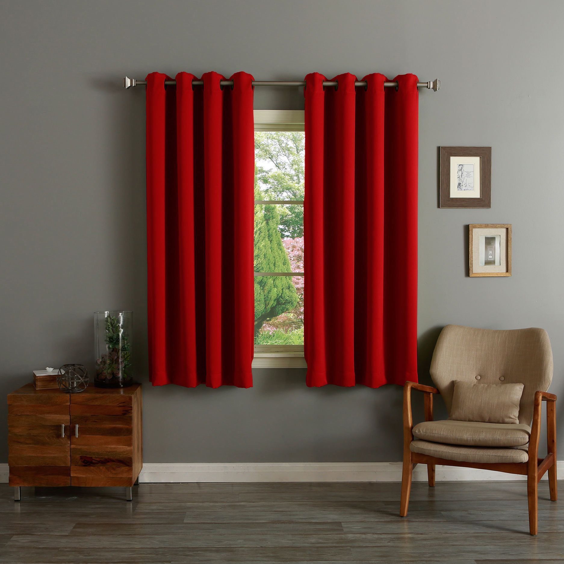 Aurora Home Grommet Top Thermal Insulated Blackout 64 Inch For Solid Insulated Thermal Blackout Long Length Curtain Panel Pairs (View 2 of 30)