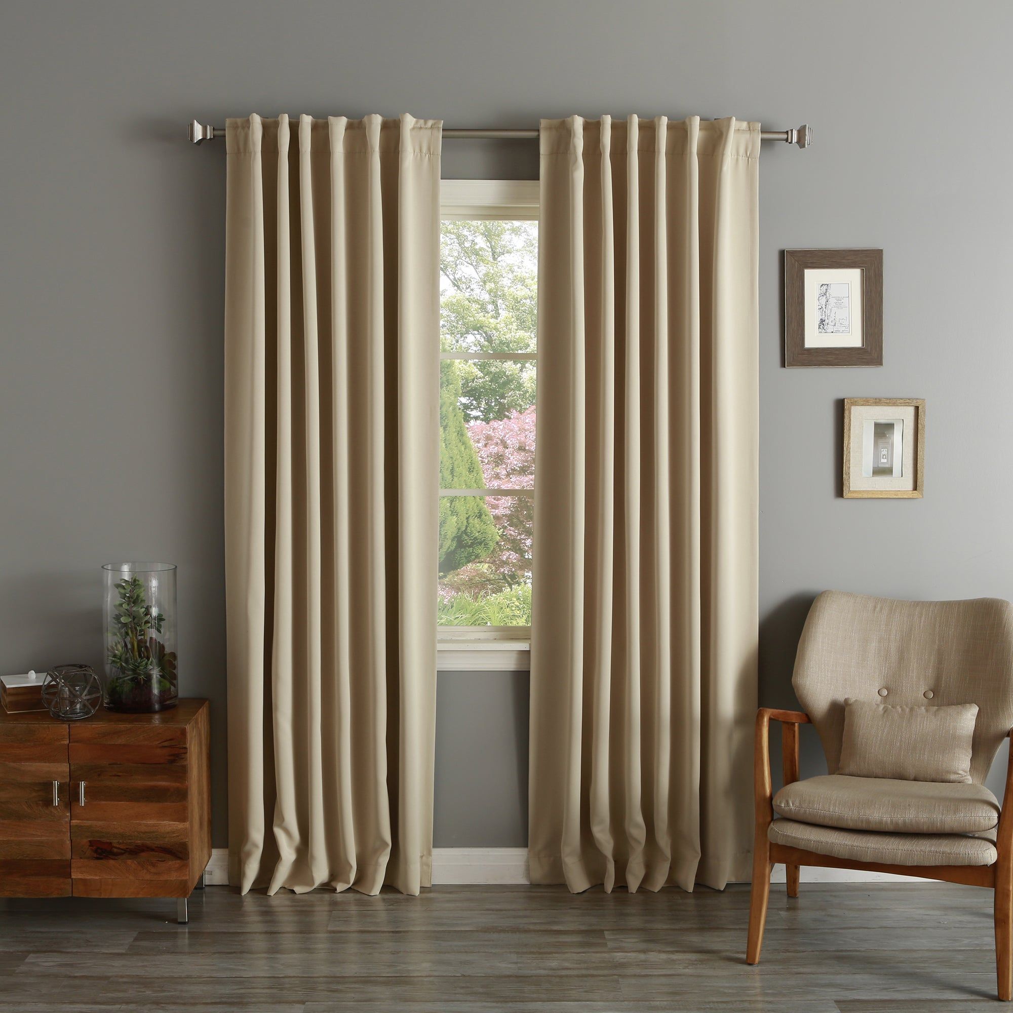 Aurora Home Solid Insulated Thermal Blackout Long Length Curtain Panel Pair In Solid Insulated Thermal Blackout Long Length Curtain Panel Pairs (View 1 of 30)