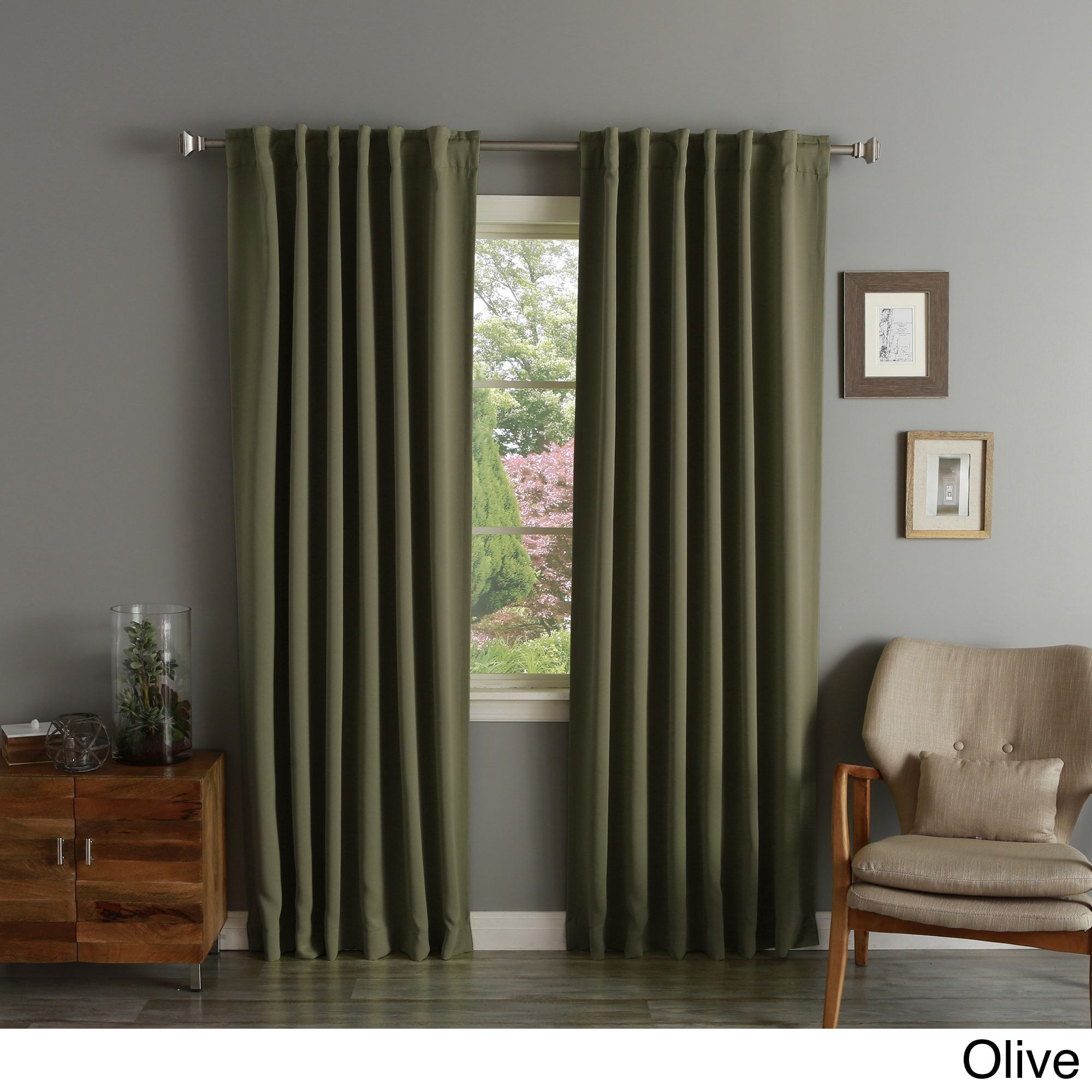 Aurora Home Solid Insulated Thermal Blackout Long Length In Solid Insulated Thermal Blackout Long Length Curtain Panel Pairs (View 4 of 30)