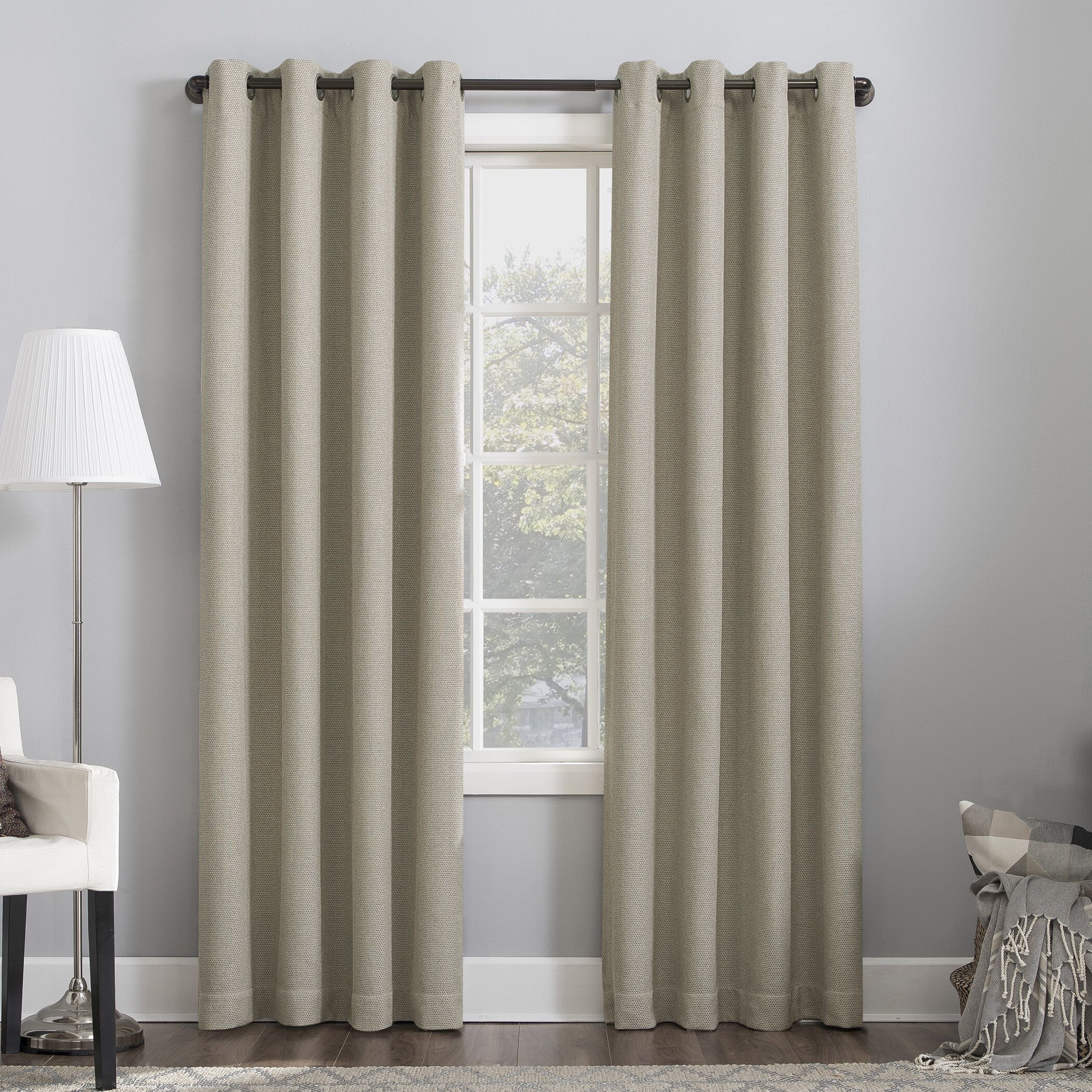 Baxter Home Theater Grade Extreme Solid Max Blackout Thermal Grommet Single  Curtain Panel Throughout Single Curtain Panels (View 6 of 31)