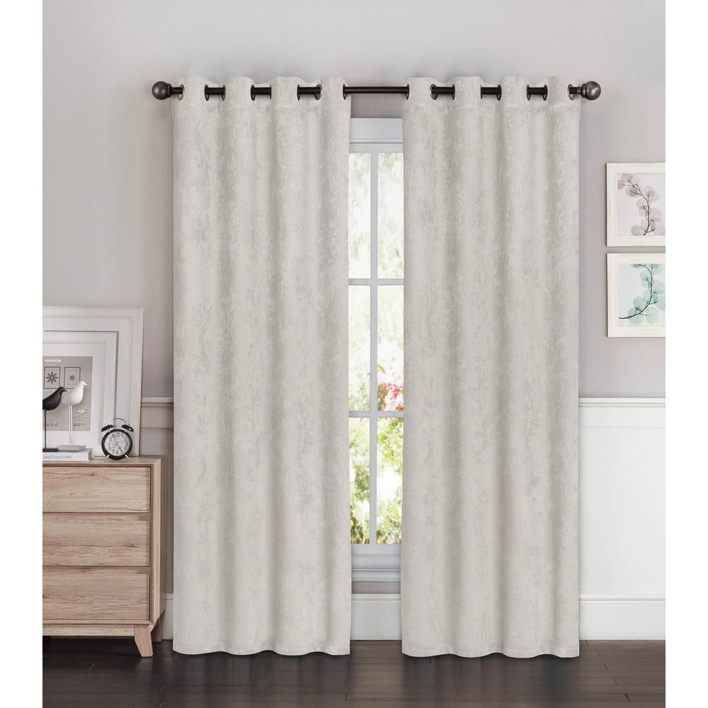 Bella Luna Blackout Faux Suede Extra Wide 96 In. L Room Darkening Grommet  Curtain Panel Pair In Light Grey (set Of 2) For Insulated Blackout Grommet Window Curtain Panel Pairs (Photo 4 of 20)