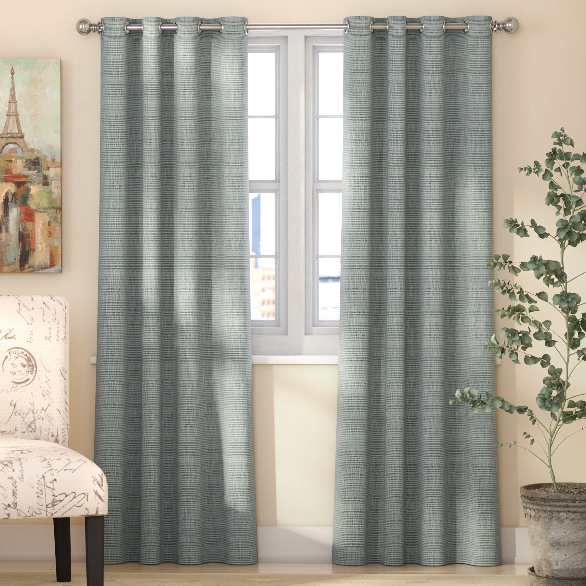 Bellefontaine Solid Max Blackout Thermal Grommet Single Curtain Panel Within Solid Insulated Thermal Blackout Long Length Curtain Panel Pairs (View 9 of 30)