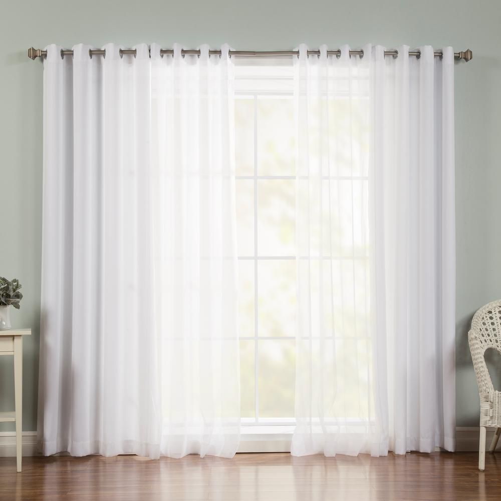 Best Home Fashion 96 In. L Umixm Voile Sheer Nordic Curtain Panels In White  (4 Pack) Pertaining To Signature White Double Layer Sheer Curtain Panels (Photo 15 of 30)