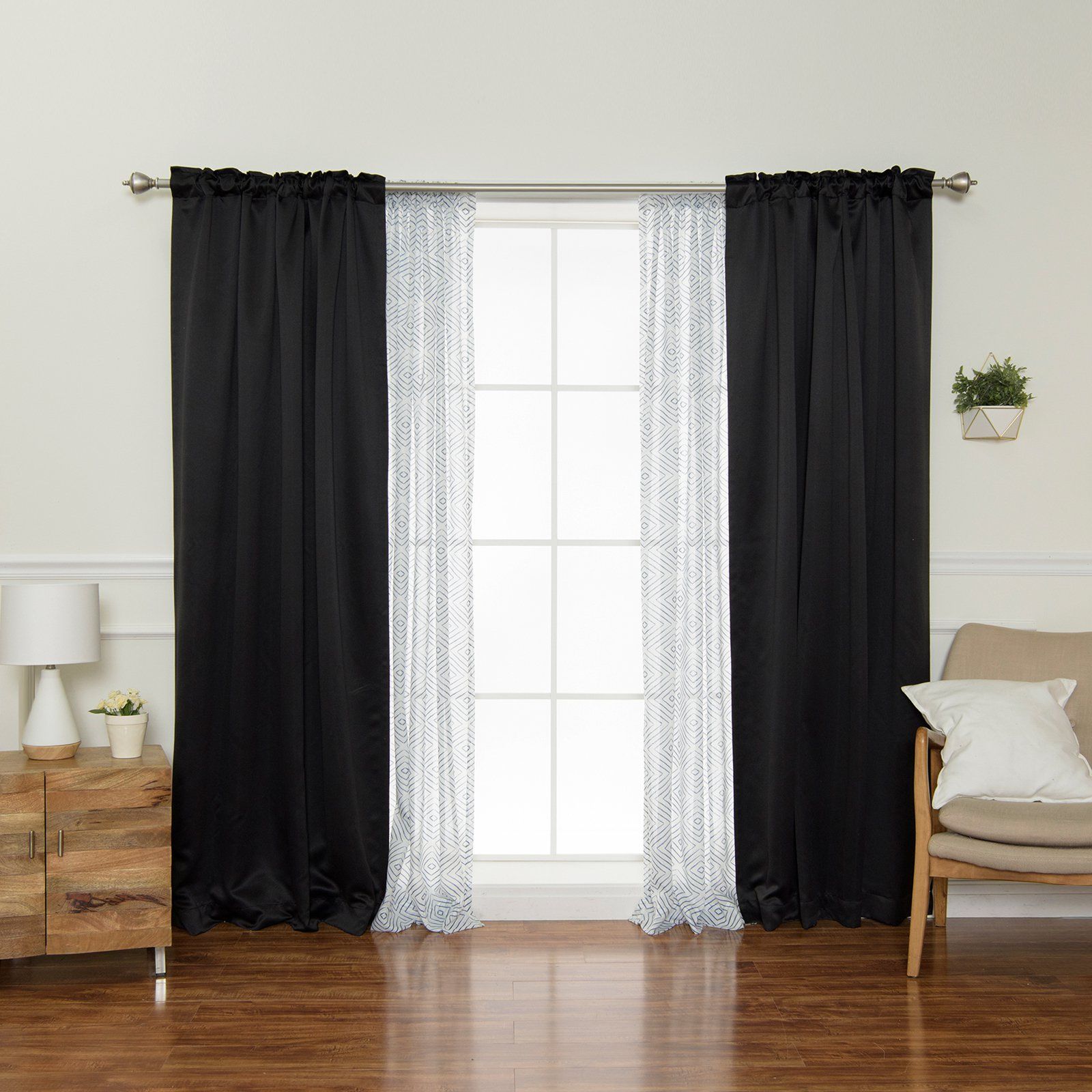 Best Home Fashion Diamante And Blackout Mix And Match For Duran Thermal Insulated Blackout Grommet Curtain Panels (Photo 11 of 20)