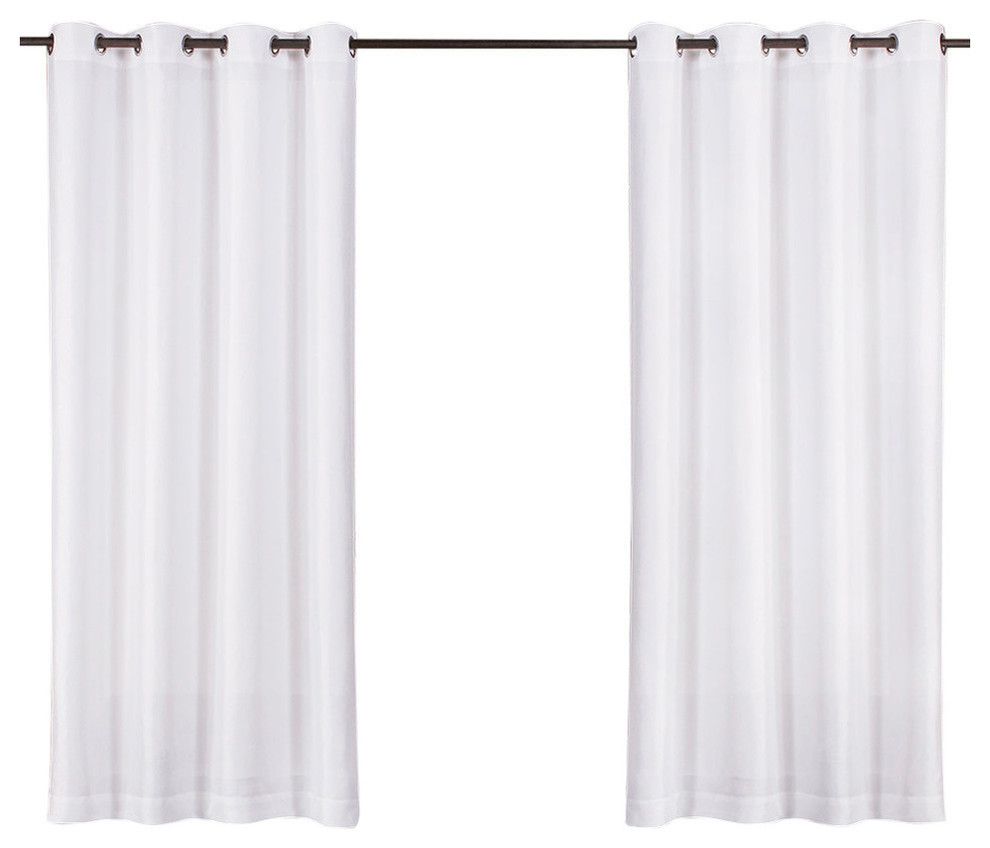 Biscayne Indoor/outdoor Two Tone Grommet Top Curtains, 54"x84", White, Set  Of 2 Pertaining To Delano Indoor/outdoor Grommet Top Curtain Panel Pairs (Photo 15 of 20)