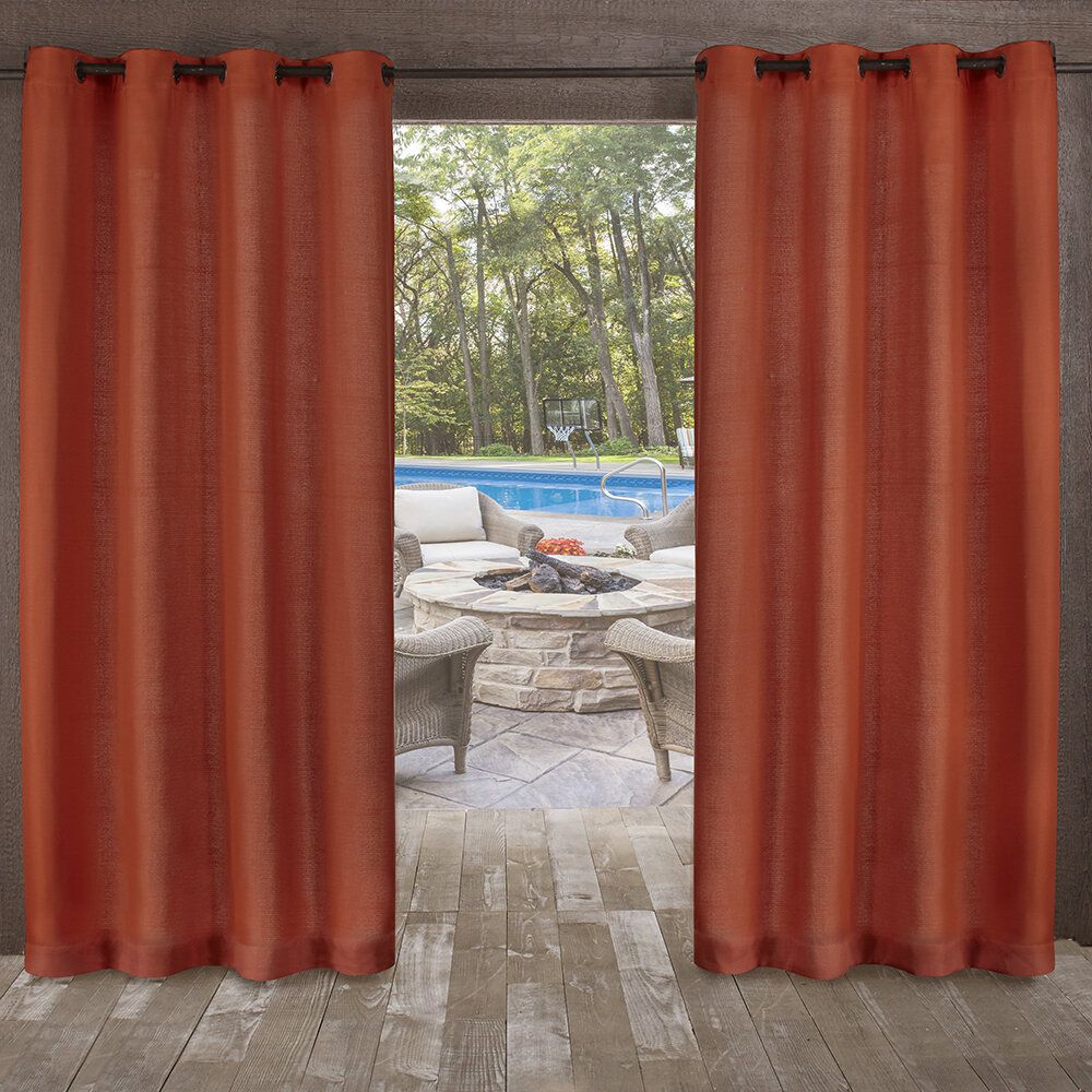 Breanna Heavy Textured Solid Outdoor Curtain Panels For Valencia Cabana Stripe Indoor/outdoor Curtain Panels (View 26 of 30)
