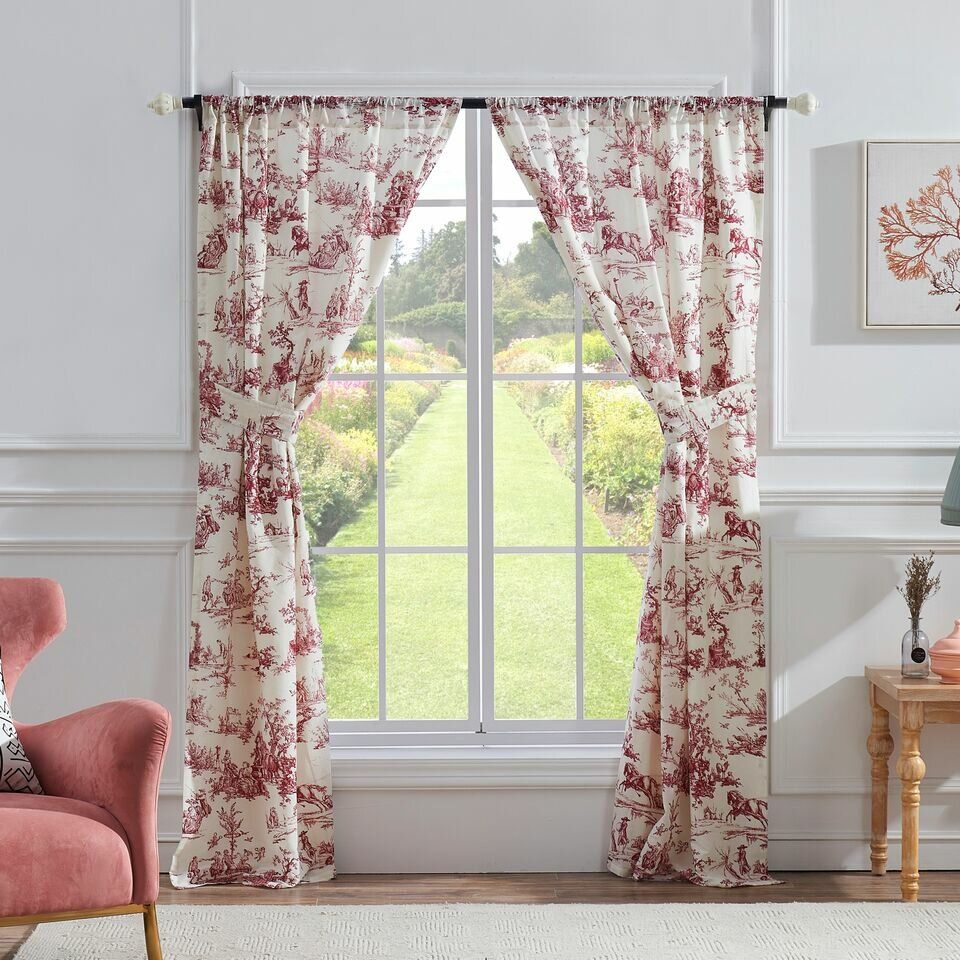 Brenden Toile Semi Sheer Rod Pocket Curtain Panel Pair Within Elegant Comfort Window Sheer Curtain Panel Pairs (Photo 17 of 20)